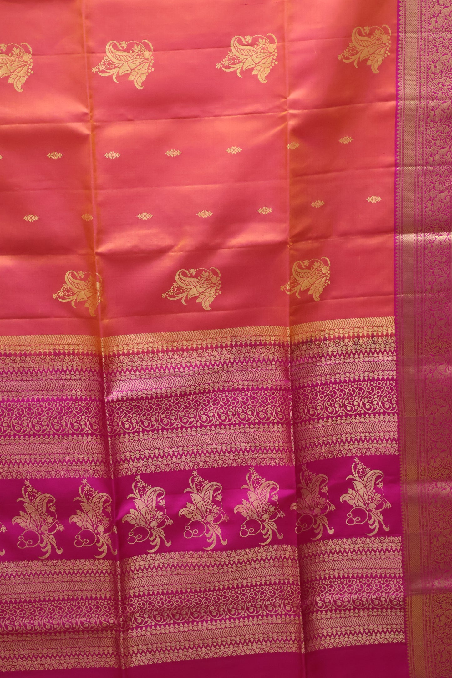 Pure Soft Silk Saree -Peach Pink