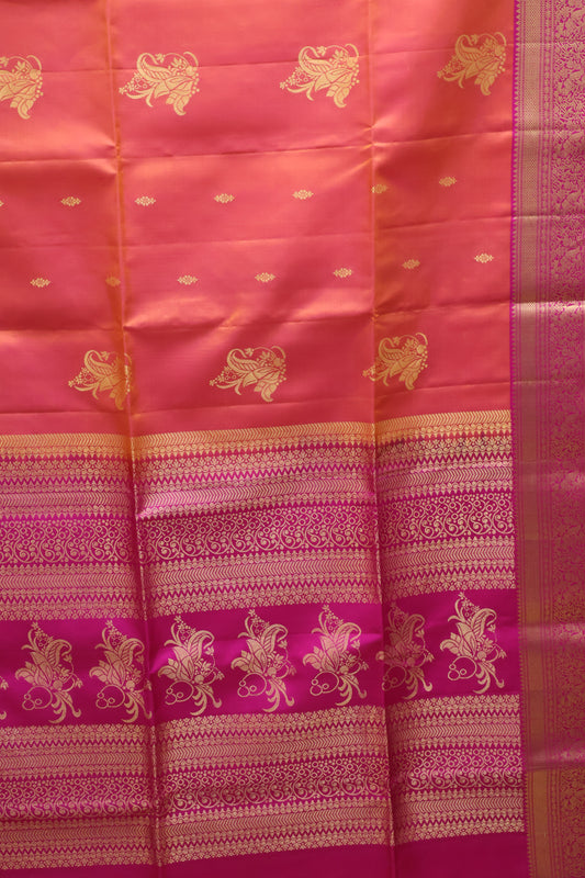Pure Soft Silk Saree -Peach Pink