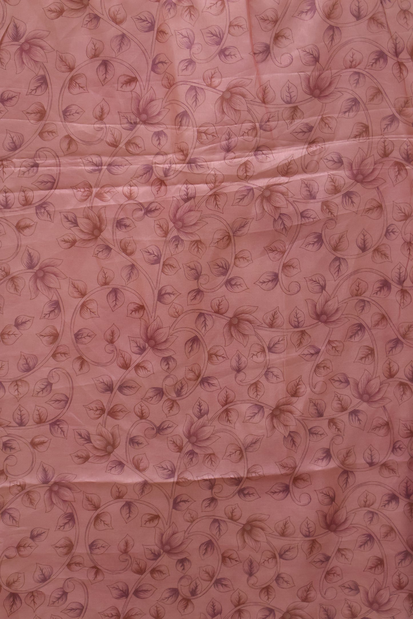 Tissue Linen Saree- Sandal-Pink Sunflower