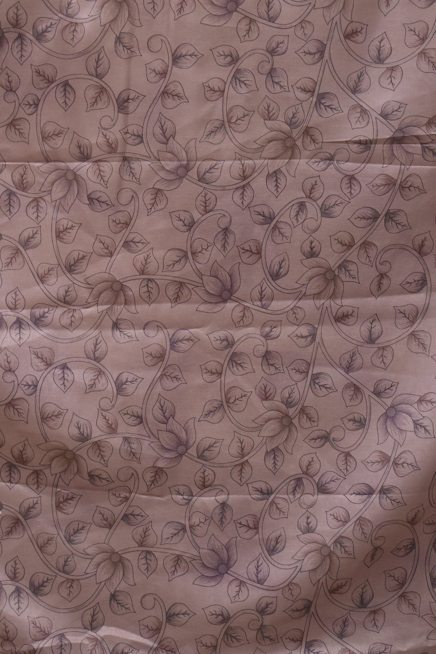 Tissue Linen Saree- Sandal-Purple Sunflower