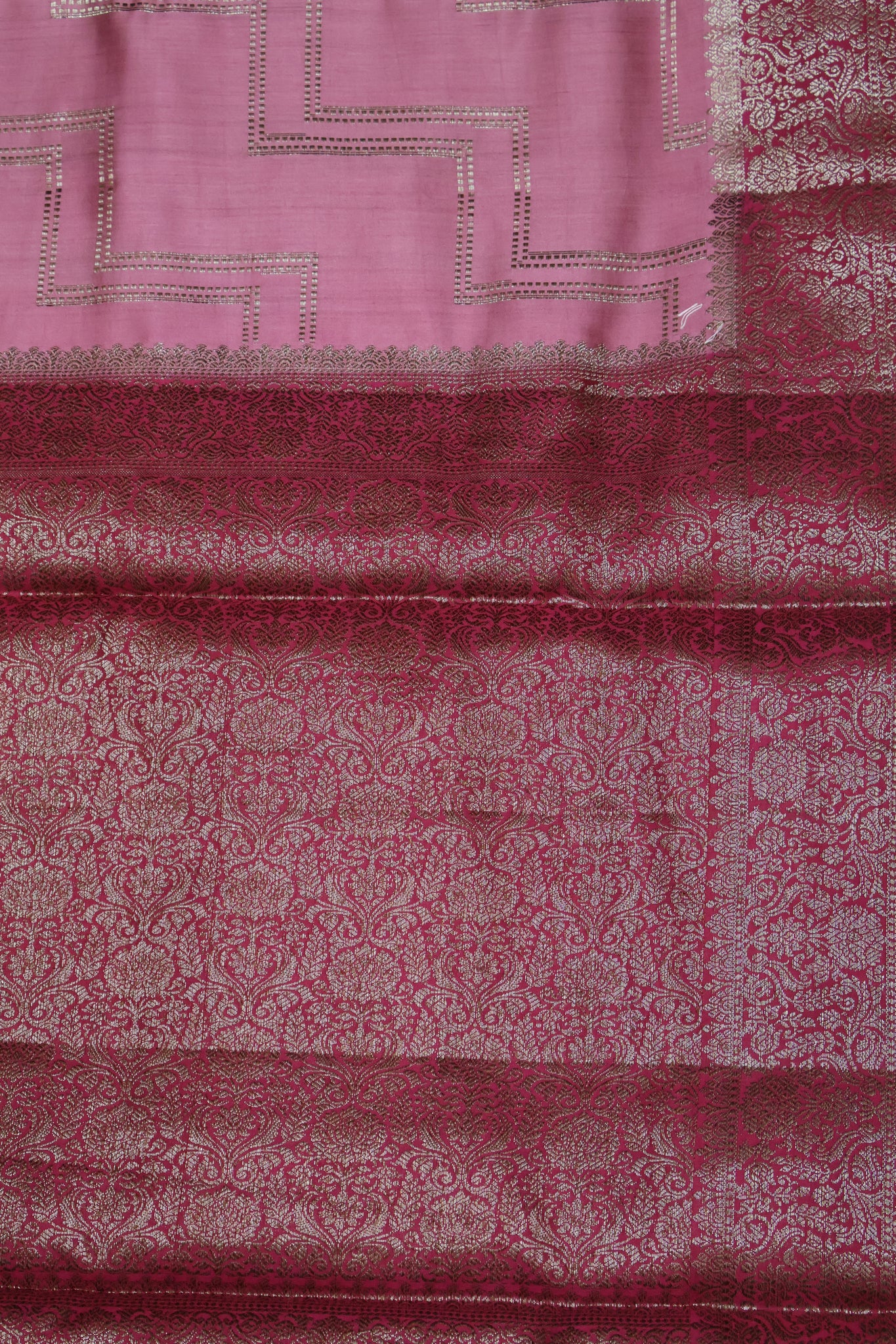 Pure Banarasi Saree Chiniya Silk -Dusky Rose