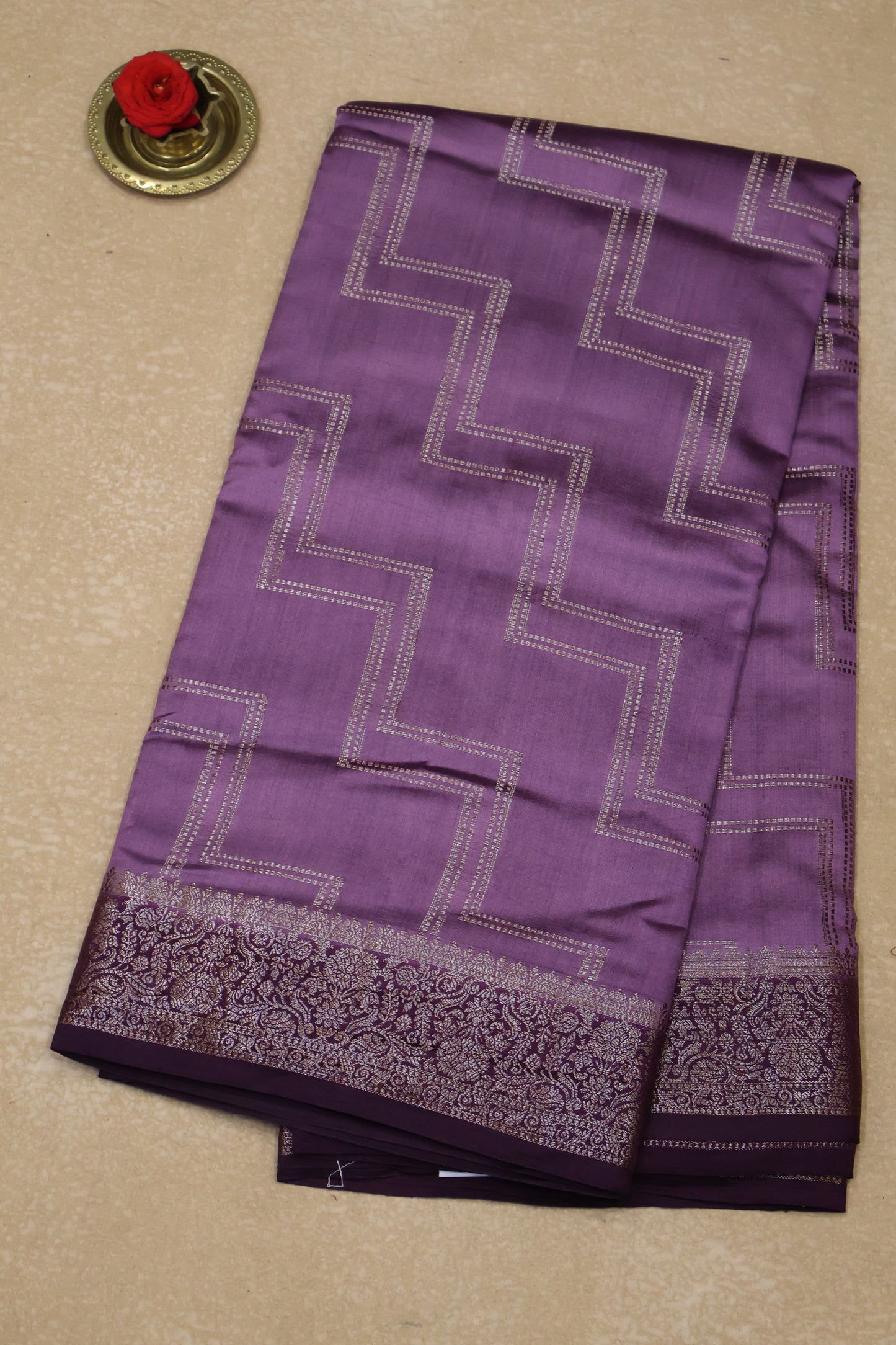 Pure Banarasi Saree Chiniya Silk -Purple