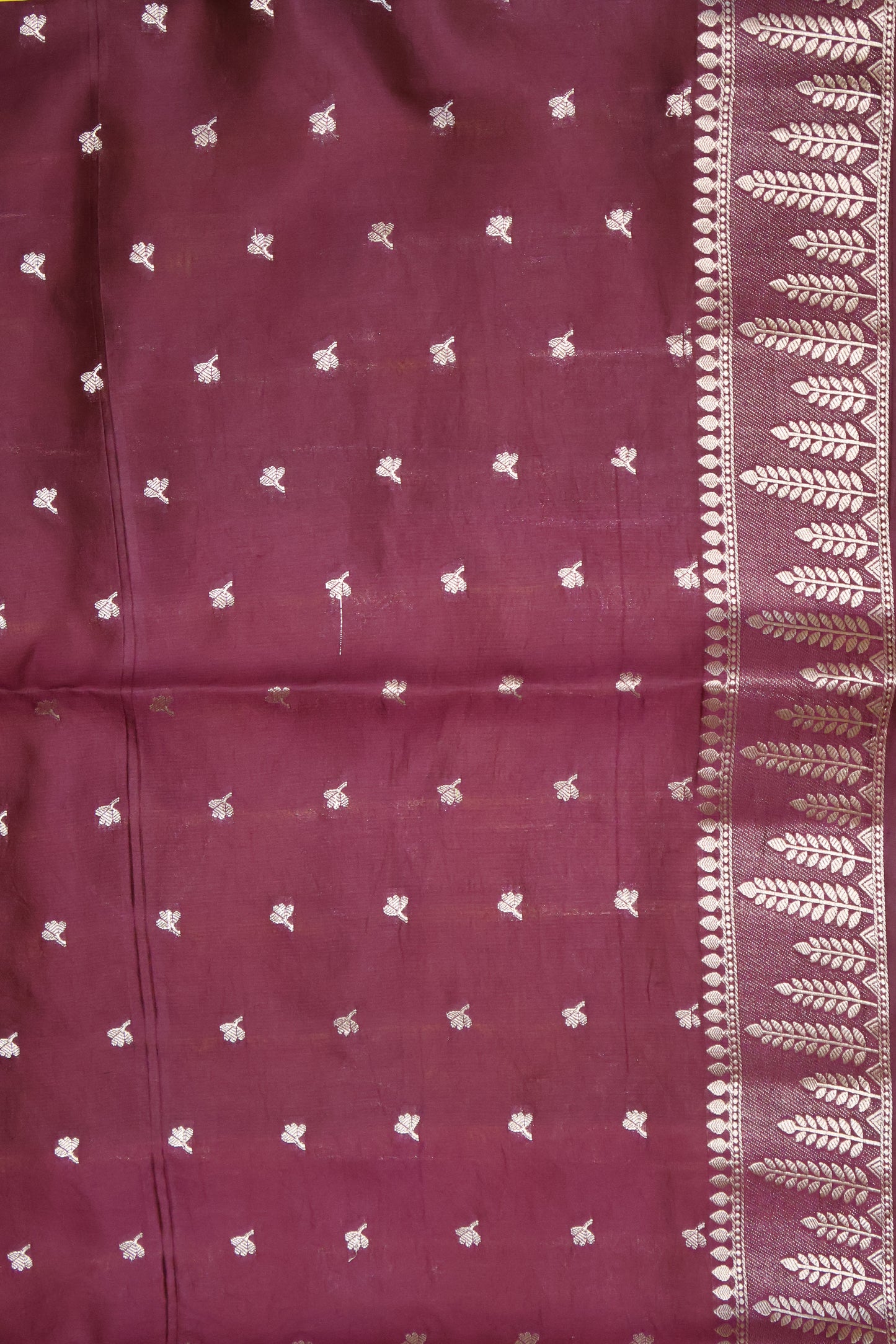 Banarasi Tussar - Yellow Vineyard Pattern
