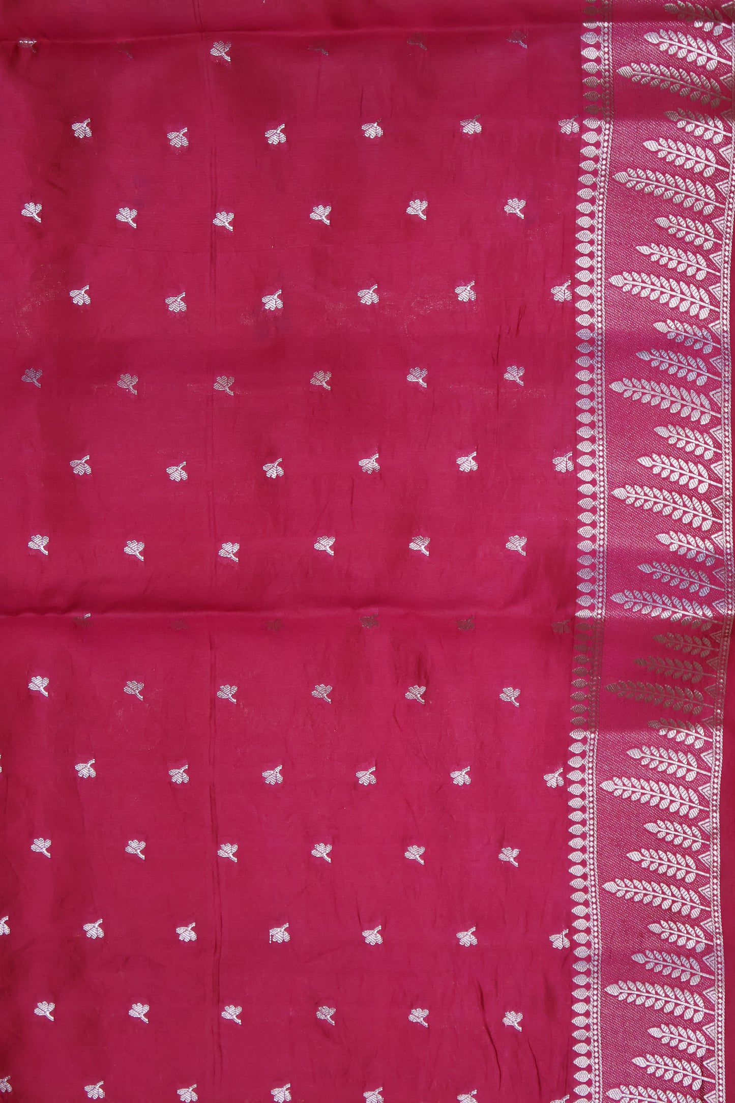 Banarasi Tussar - Orange Vineyard Pattern