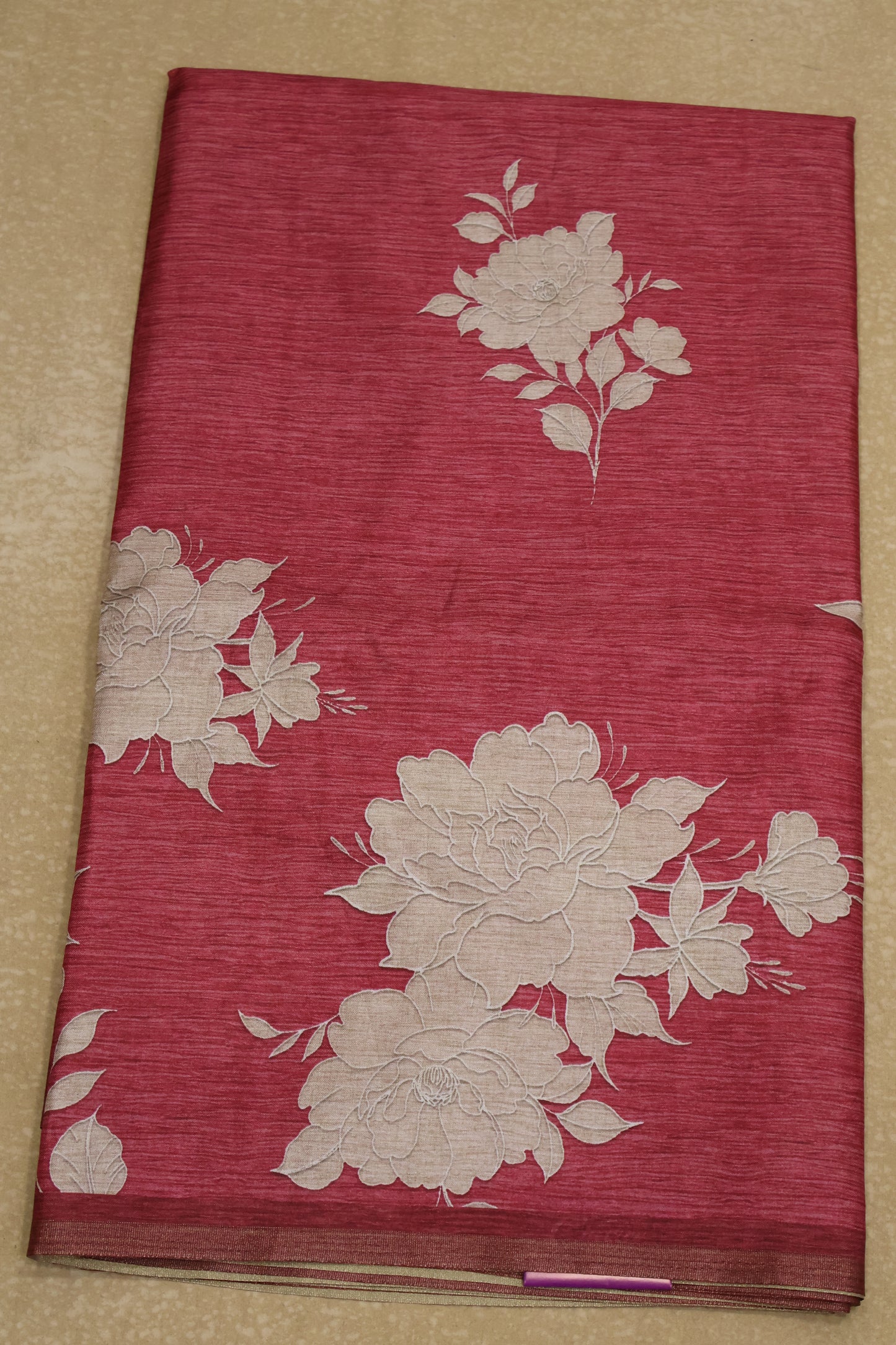 Semi Tussar Soft Saree - Red