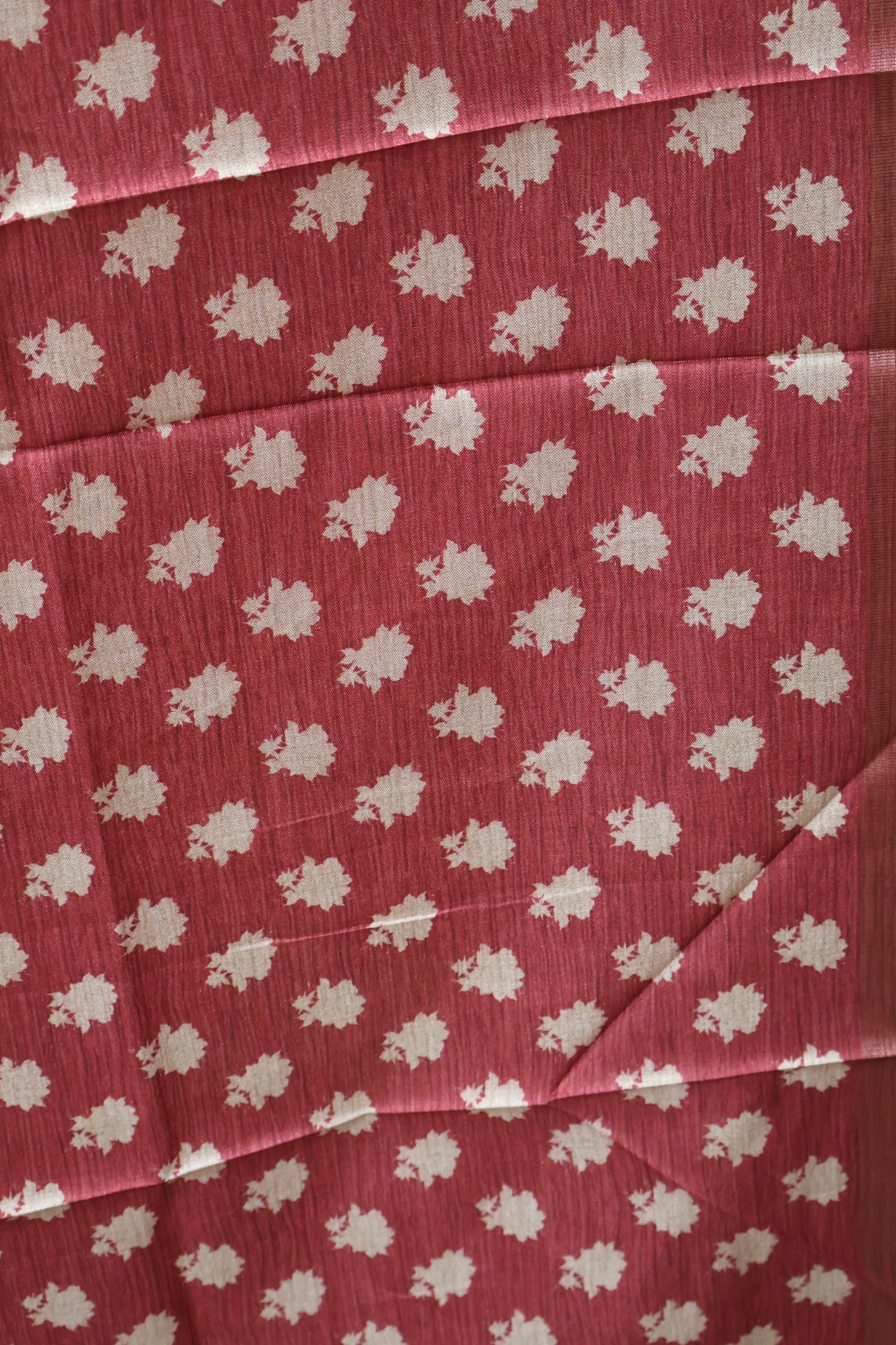 Semi Tussar Soft Saree - Red