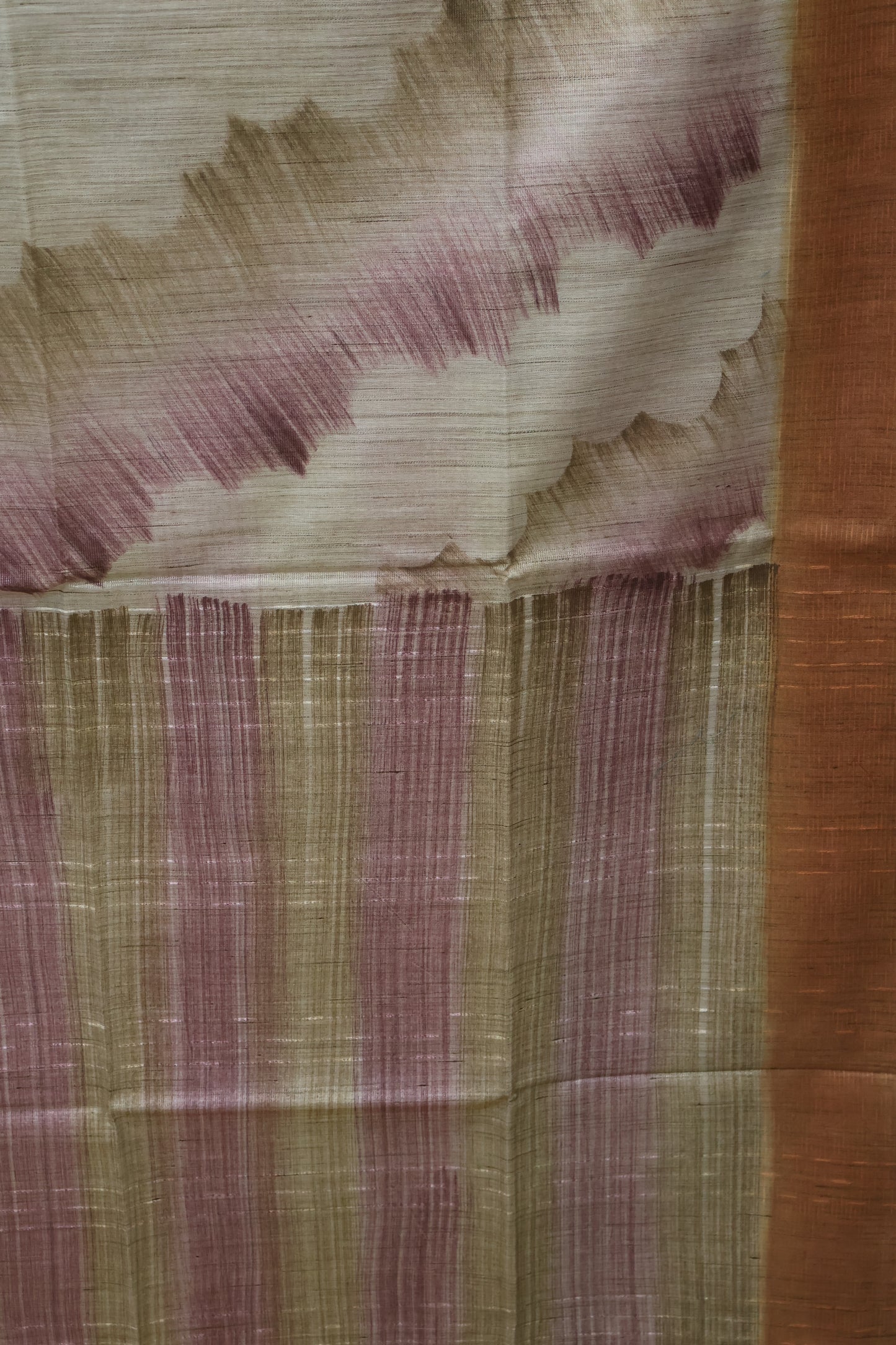 Tissue Tussar Saree-Hand Paint-Honey