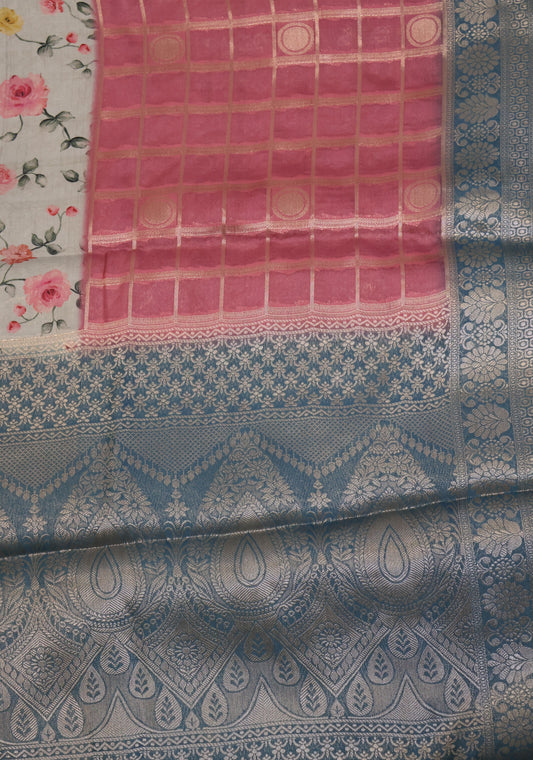Soft Viscose Saree-Pastle Pink