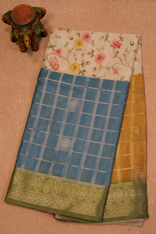 Soft Viscose Saree-Blue