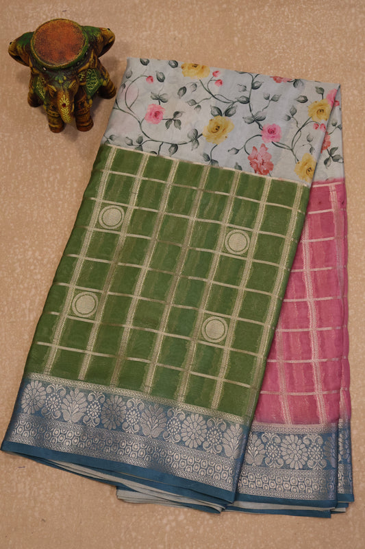 Soft Viscose Saree-Green