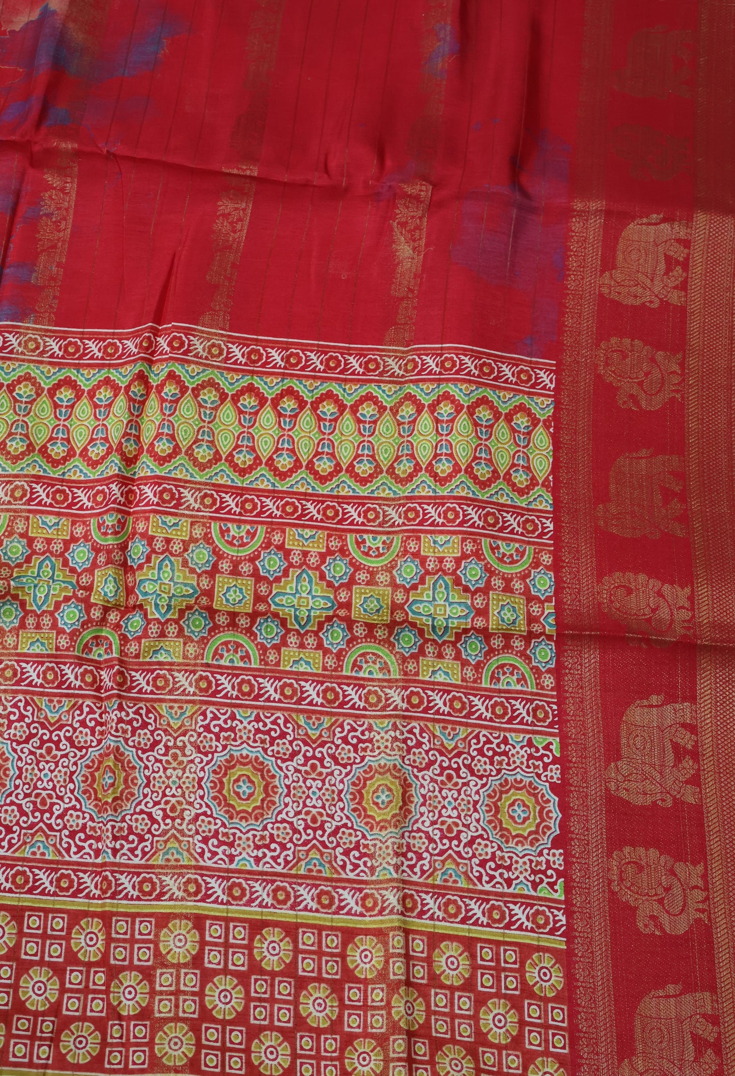 Semi Dola Silk Saree-Red