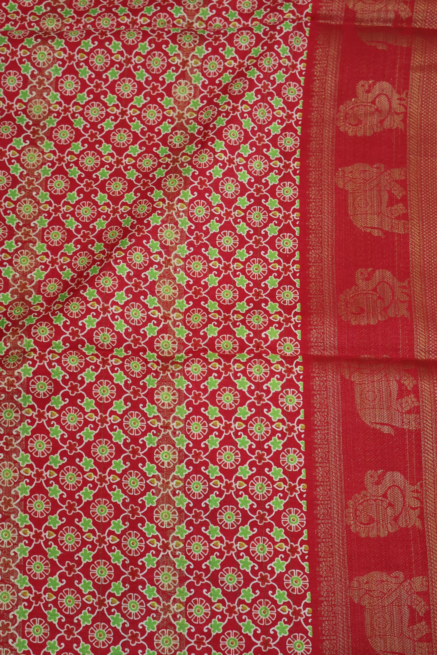 Semi Dola Silk Saree-Red