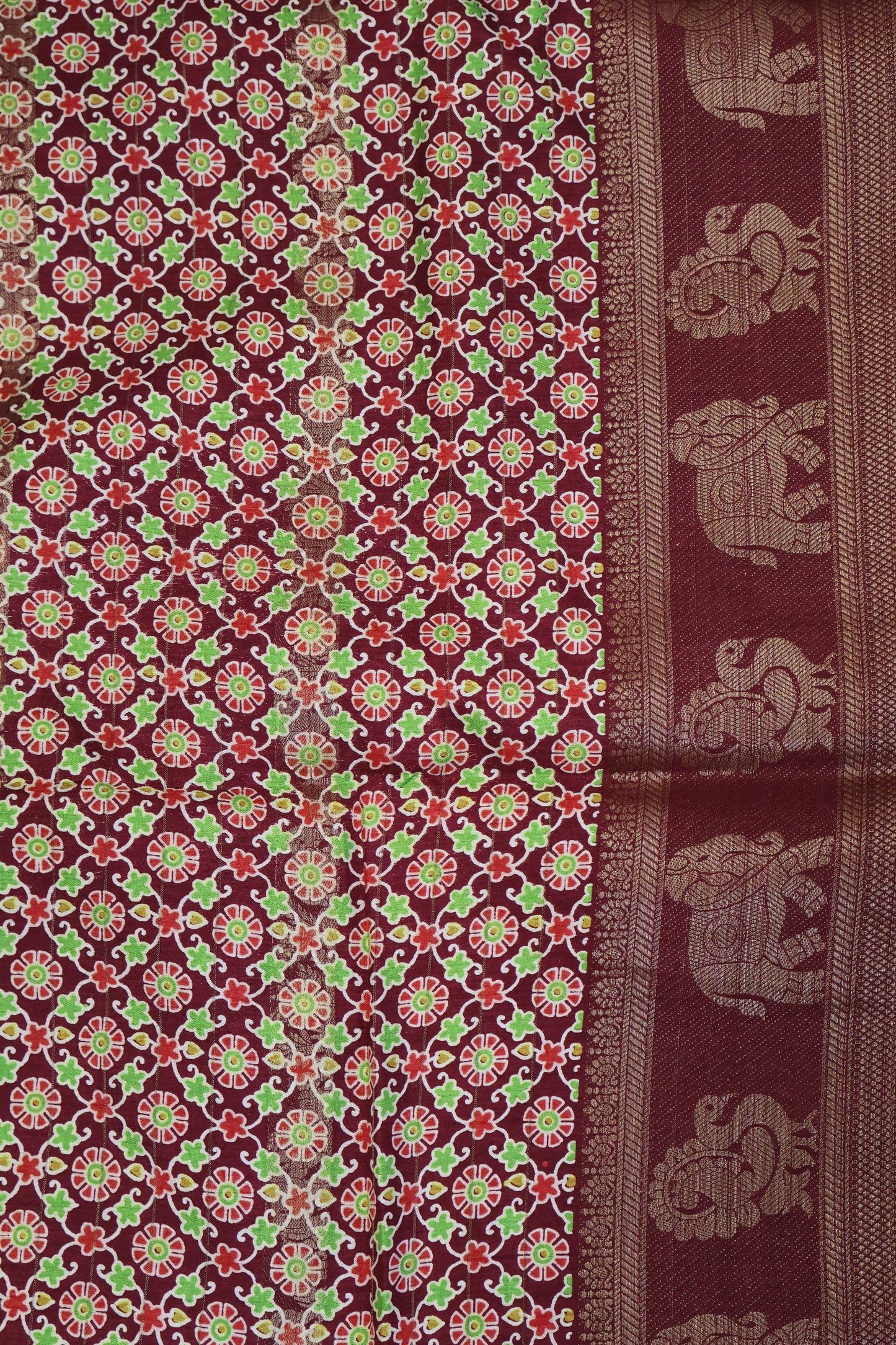 Semi Dola Silk Saree-Maroon