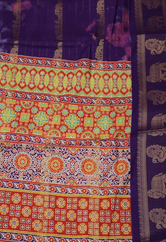 Semi Dola Silk Saree-Purple