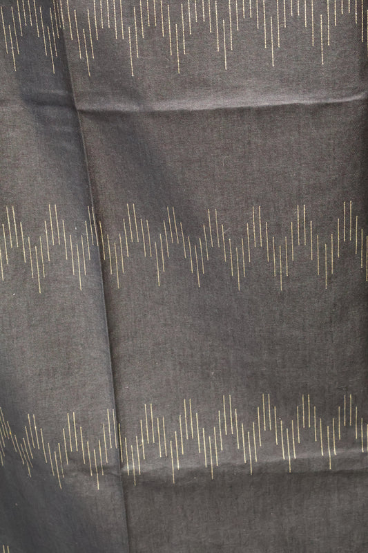 Linen Saree -Black Ikkat Weaving