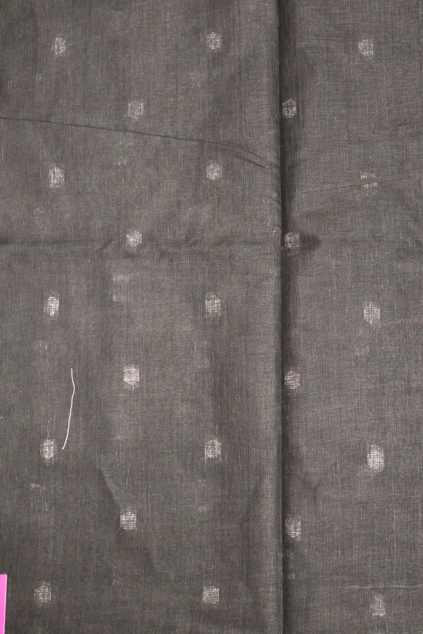 Linen Saree -Round Butta-Bottle Green