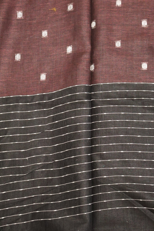 Linen Saree -Round Butta-Arakku