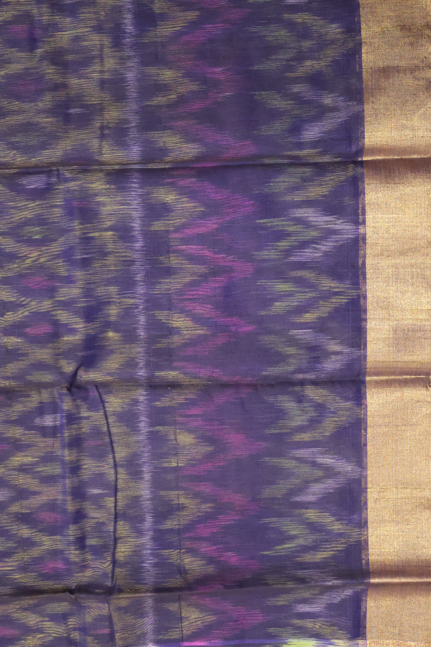 Pochampally Silk Cotton-Blue ikkat Pattern