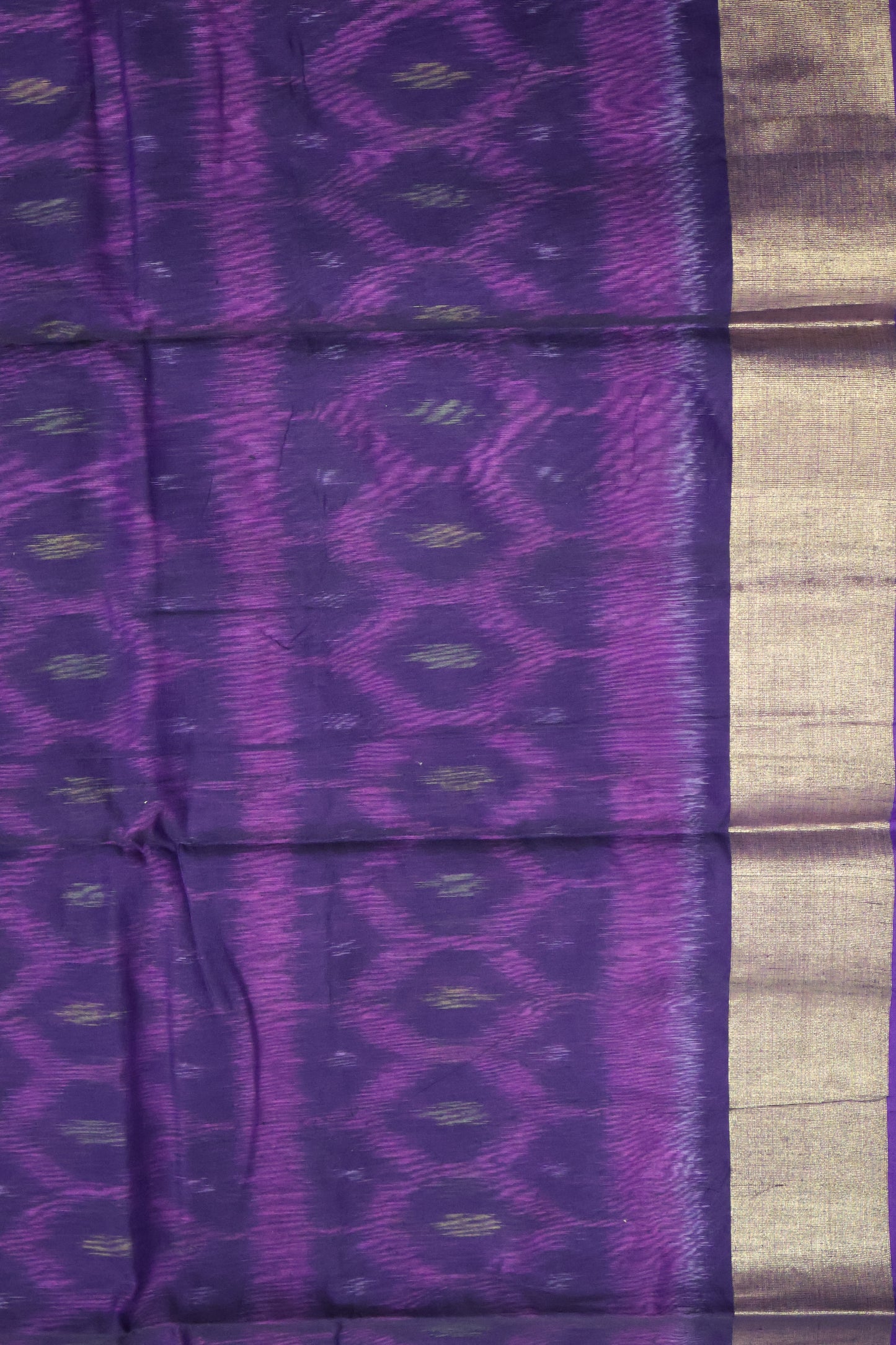 Pochampally Silk Cotton-Light Purple ikkat Pattern