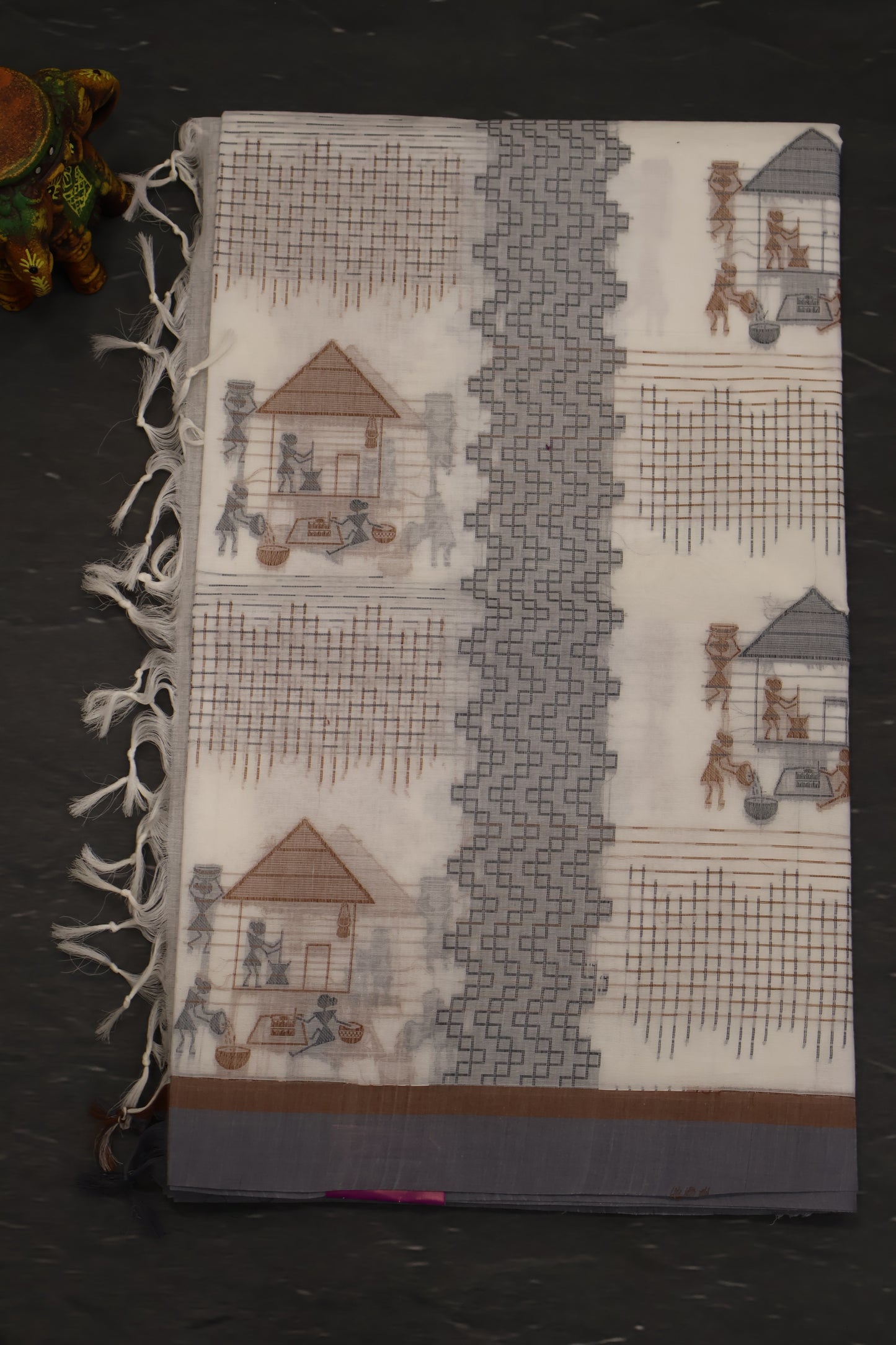 Mercerized Cotton -Village Setup-White