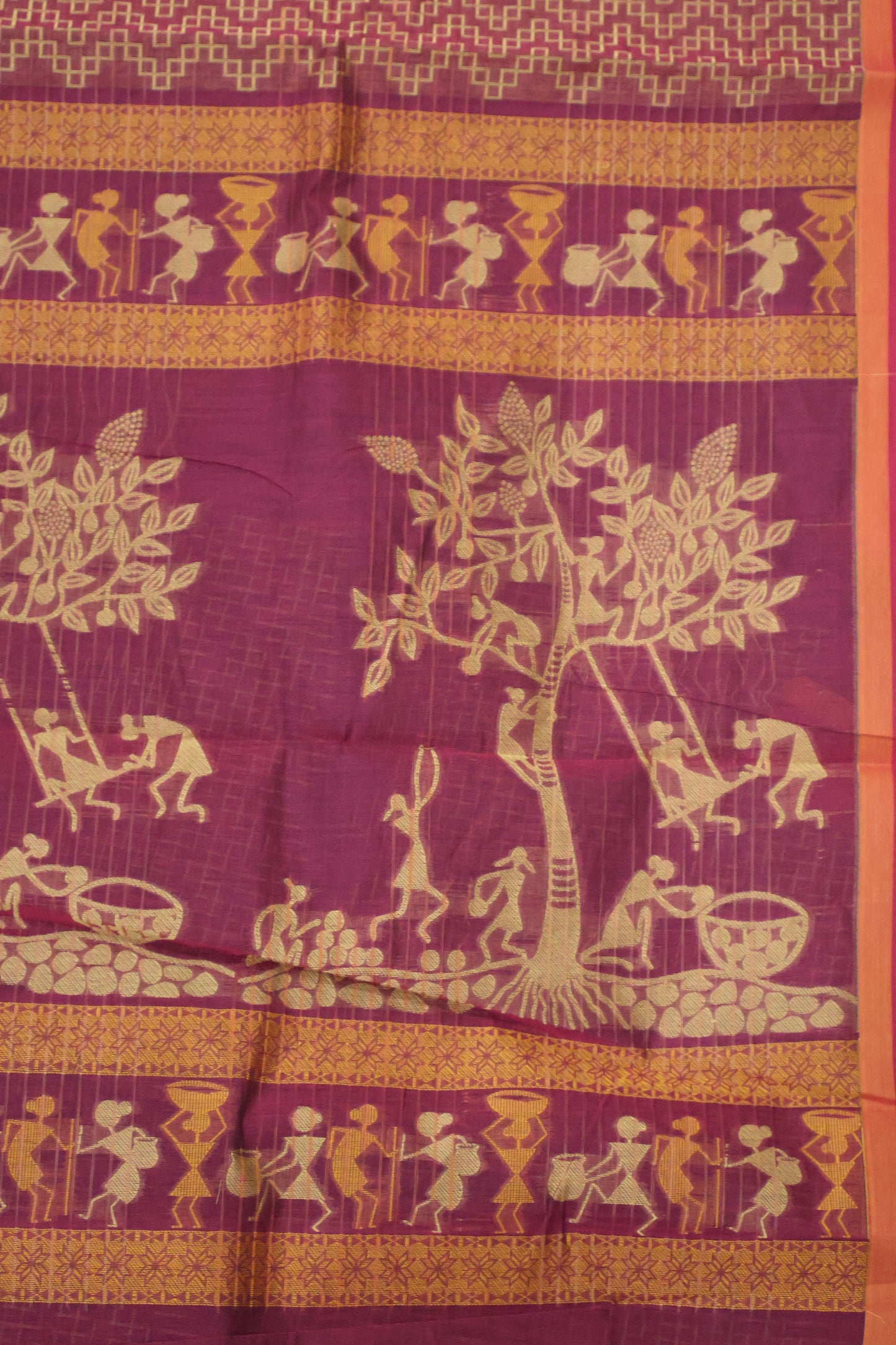 Mercerized Cotton -Village Setup-Magenta