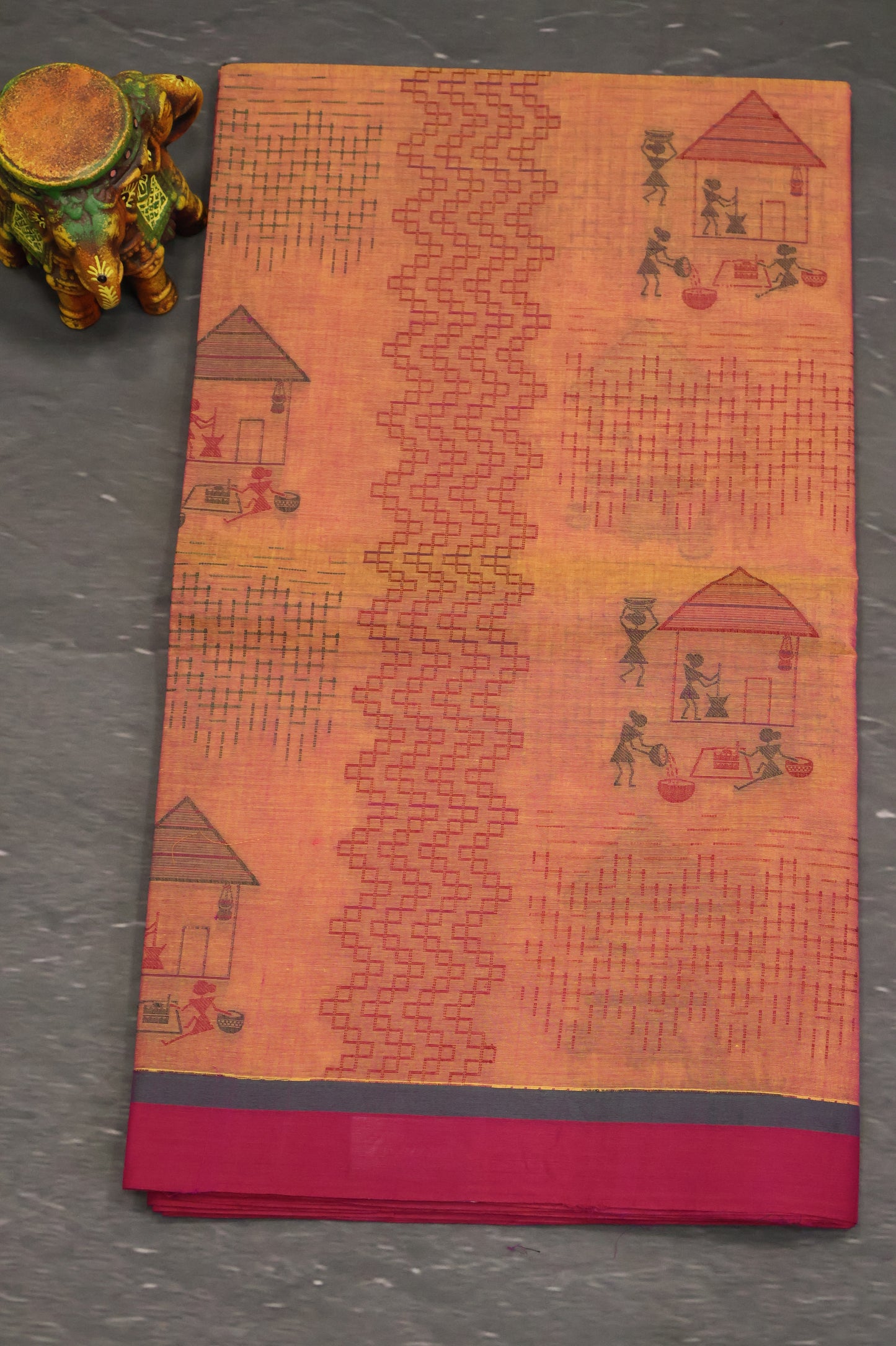 Mercerized Cotton -Village Setup-Peach