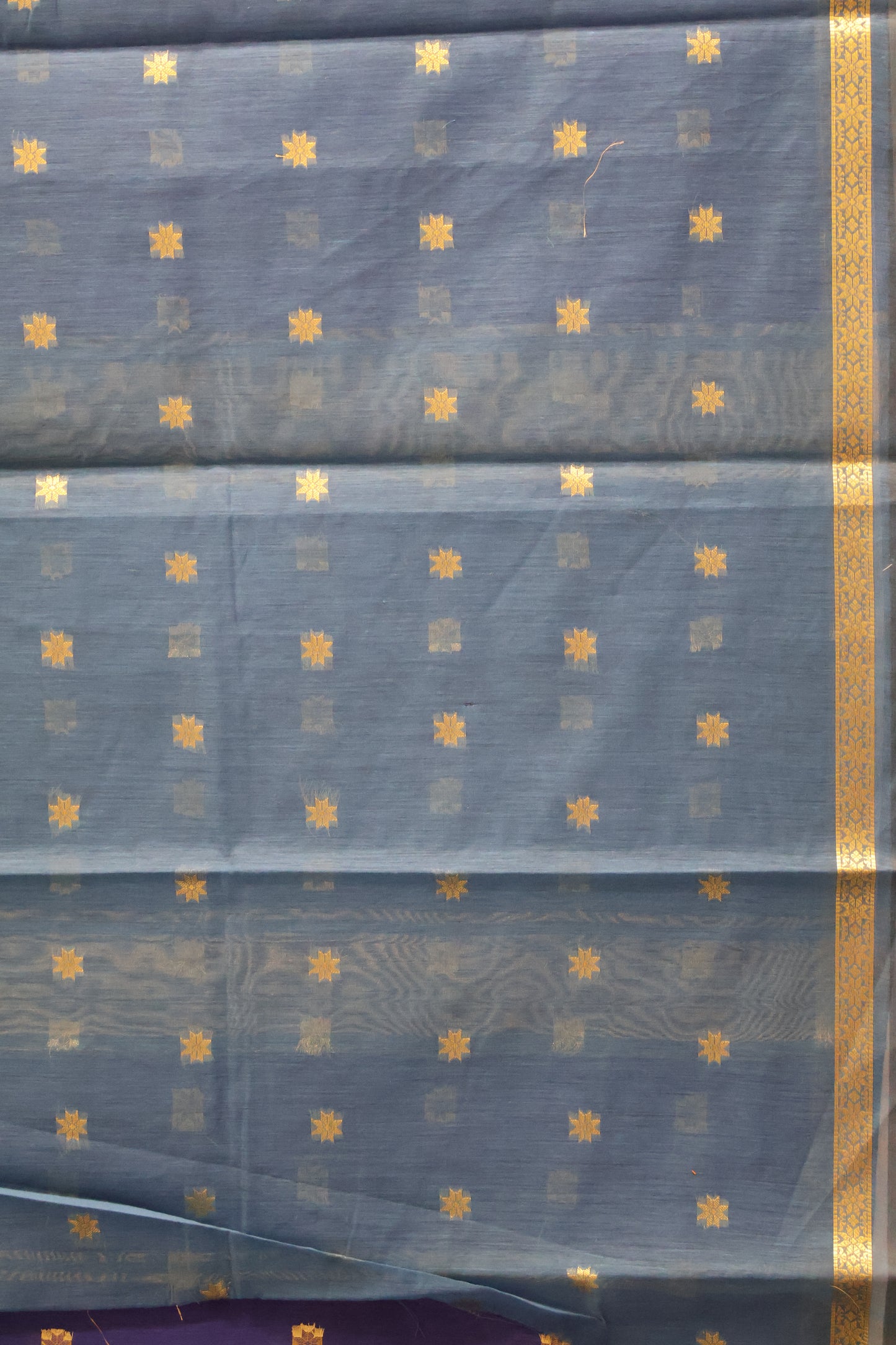 Maheswari Cotton Saree - Voilet Star Zari Buta