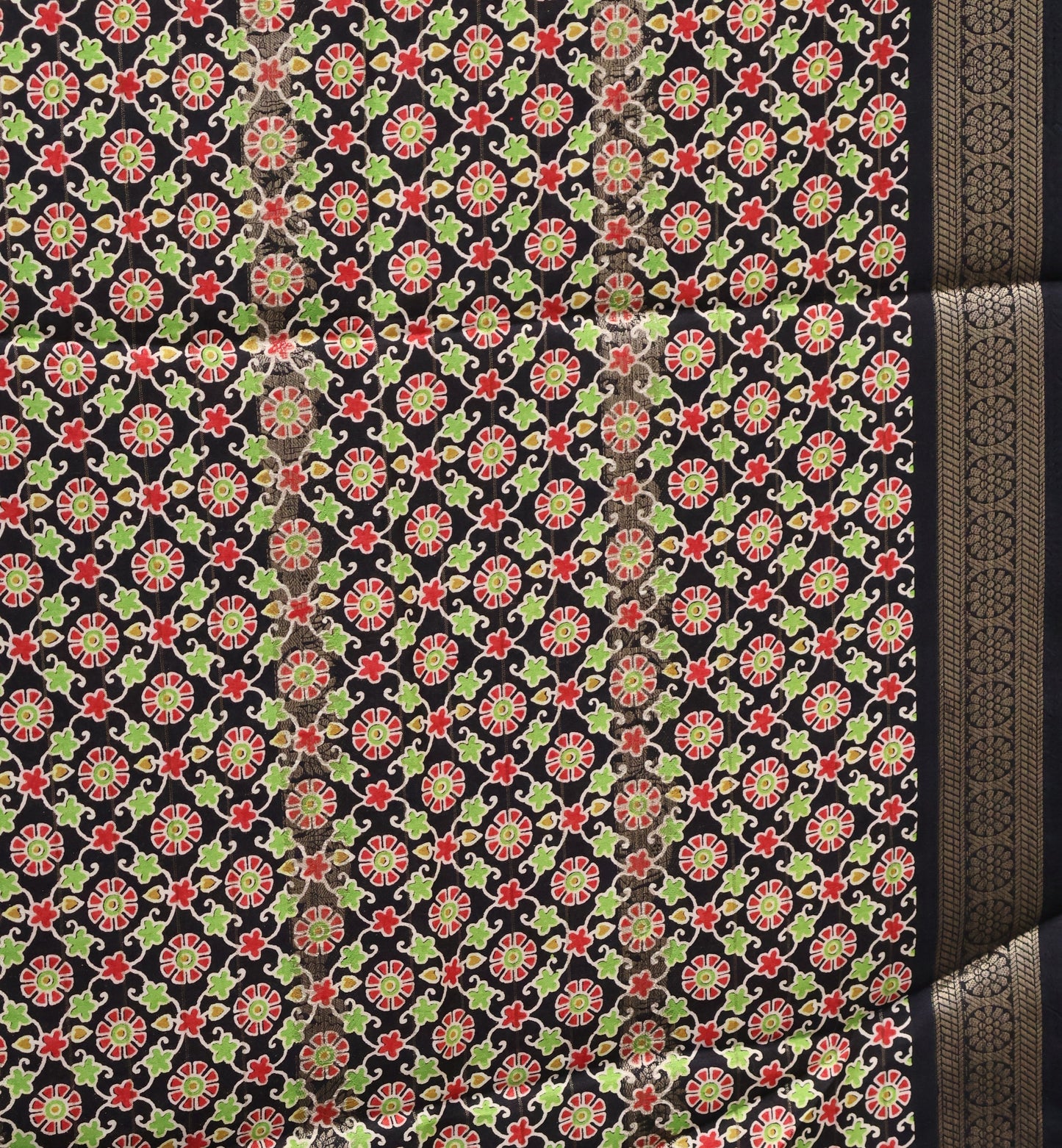 Semi Dola Silk Saree-Black