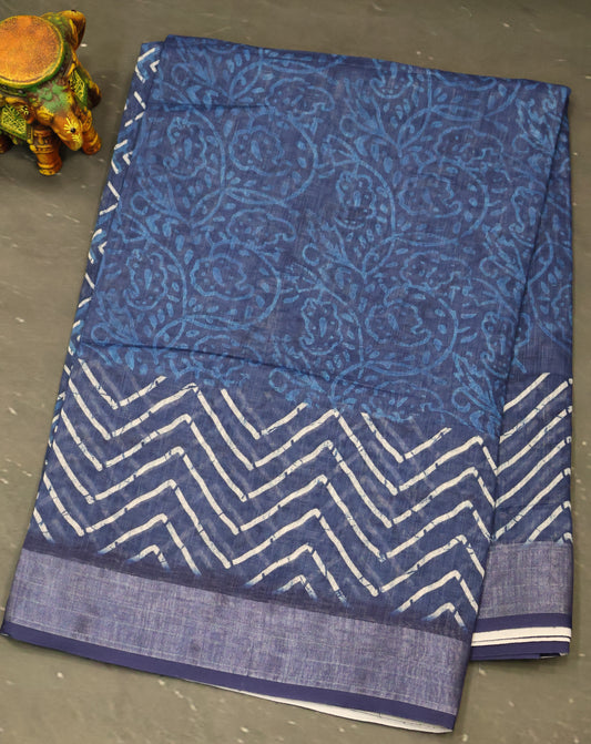 Semi Linen - Blue Knot Digital Print