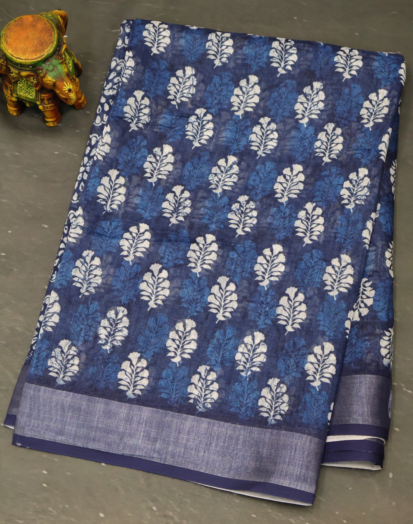 Indigo Linen - Blue Tree Digital Print