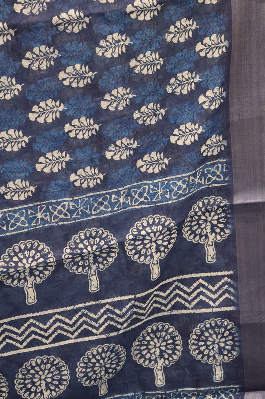 Semi Linen - Blue Tree Digital Print