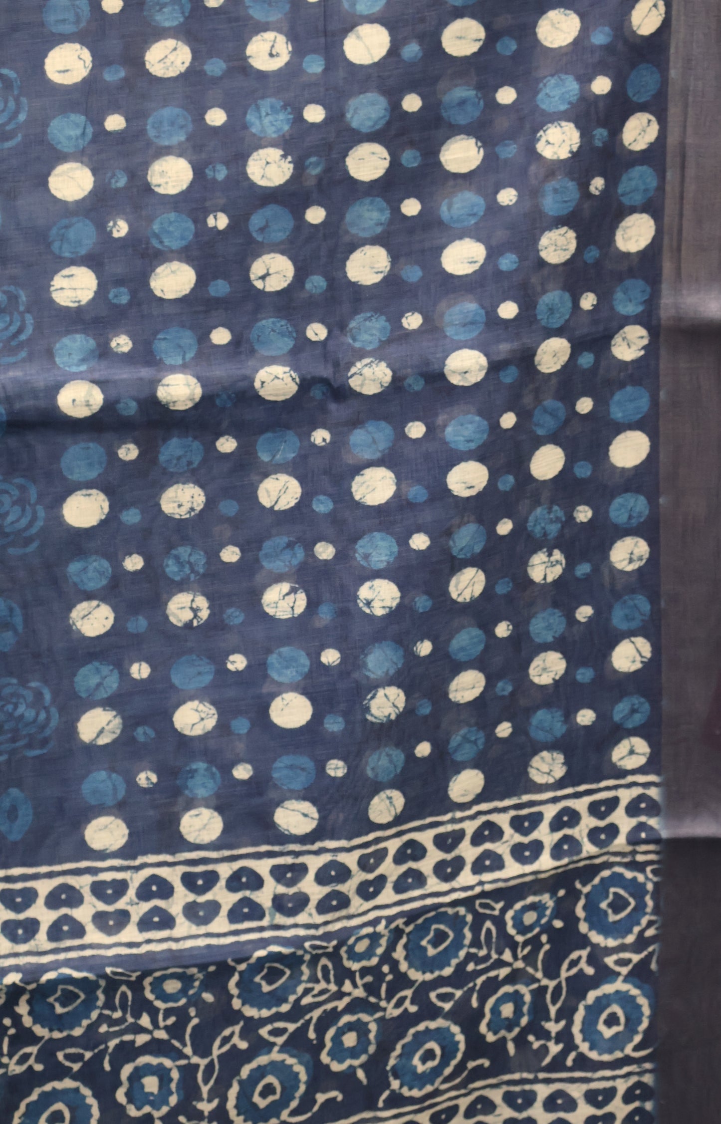 Indigo Linen - Blue Roses