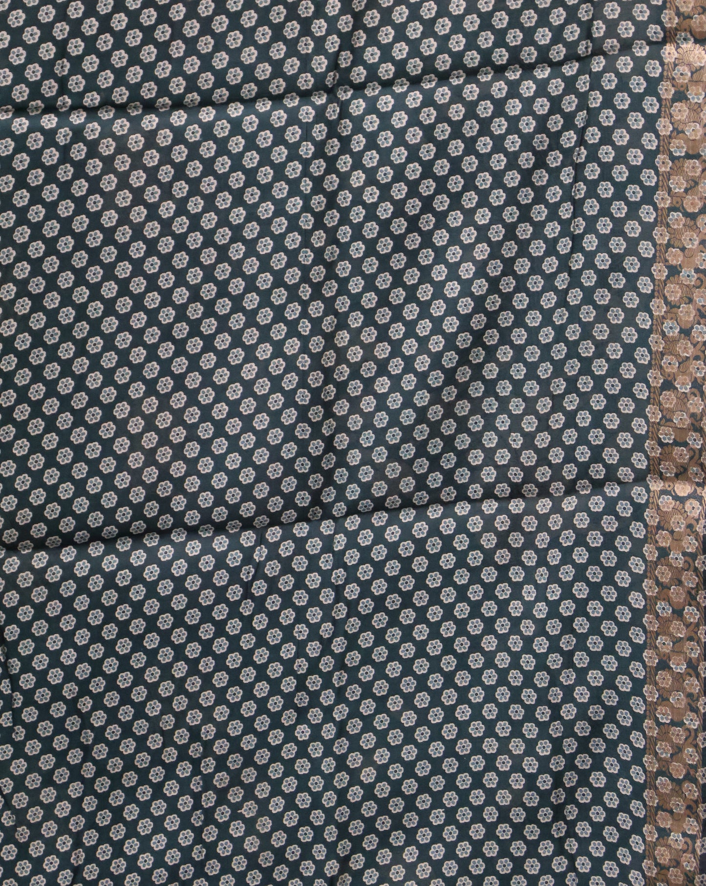 Malai Cotton Saree-Peacock Green Pichwai Print