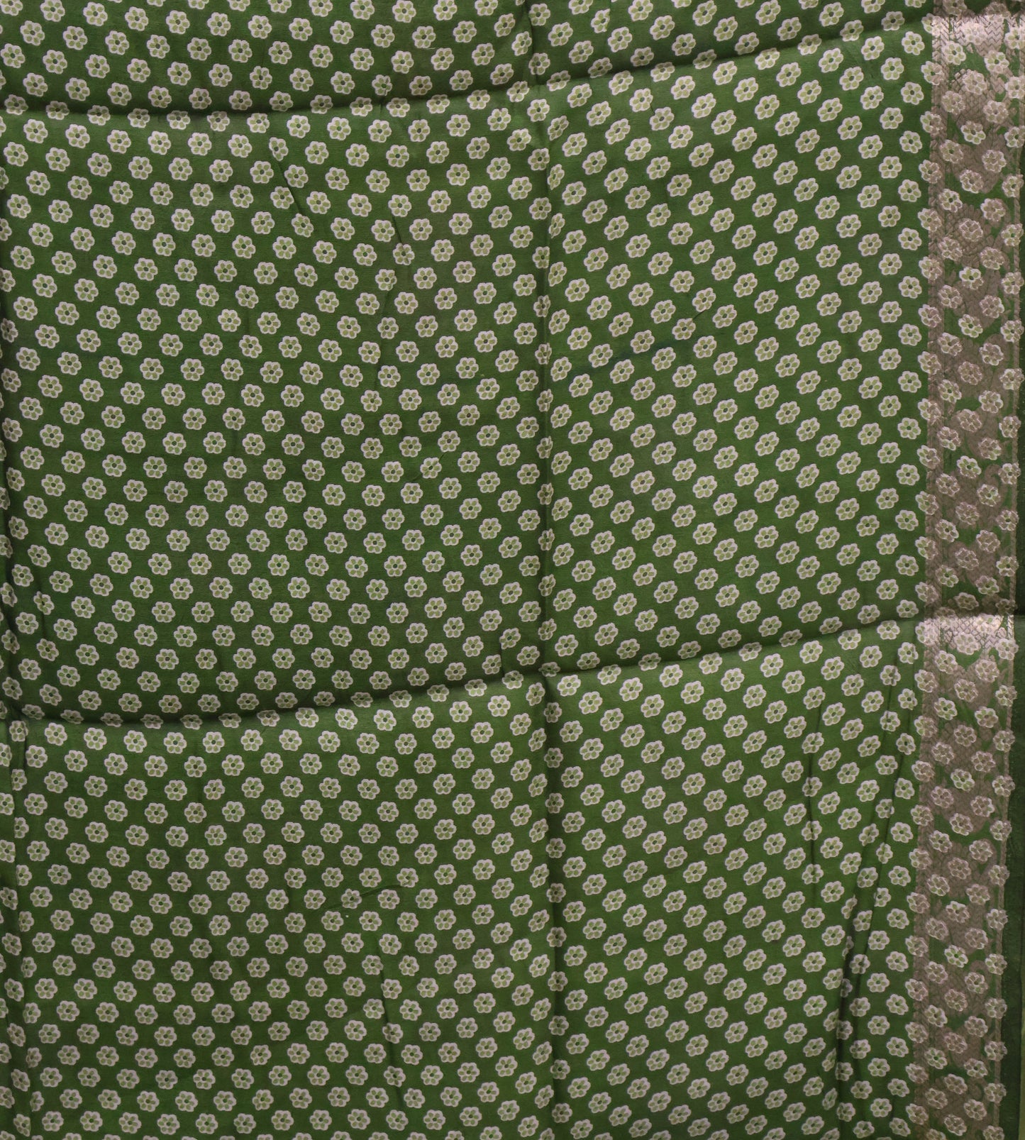 Malai Cotton Saree-Olive Green Pichwai Print