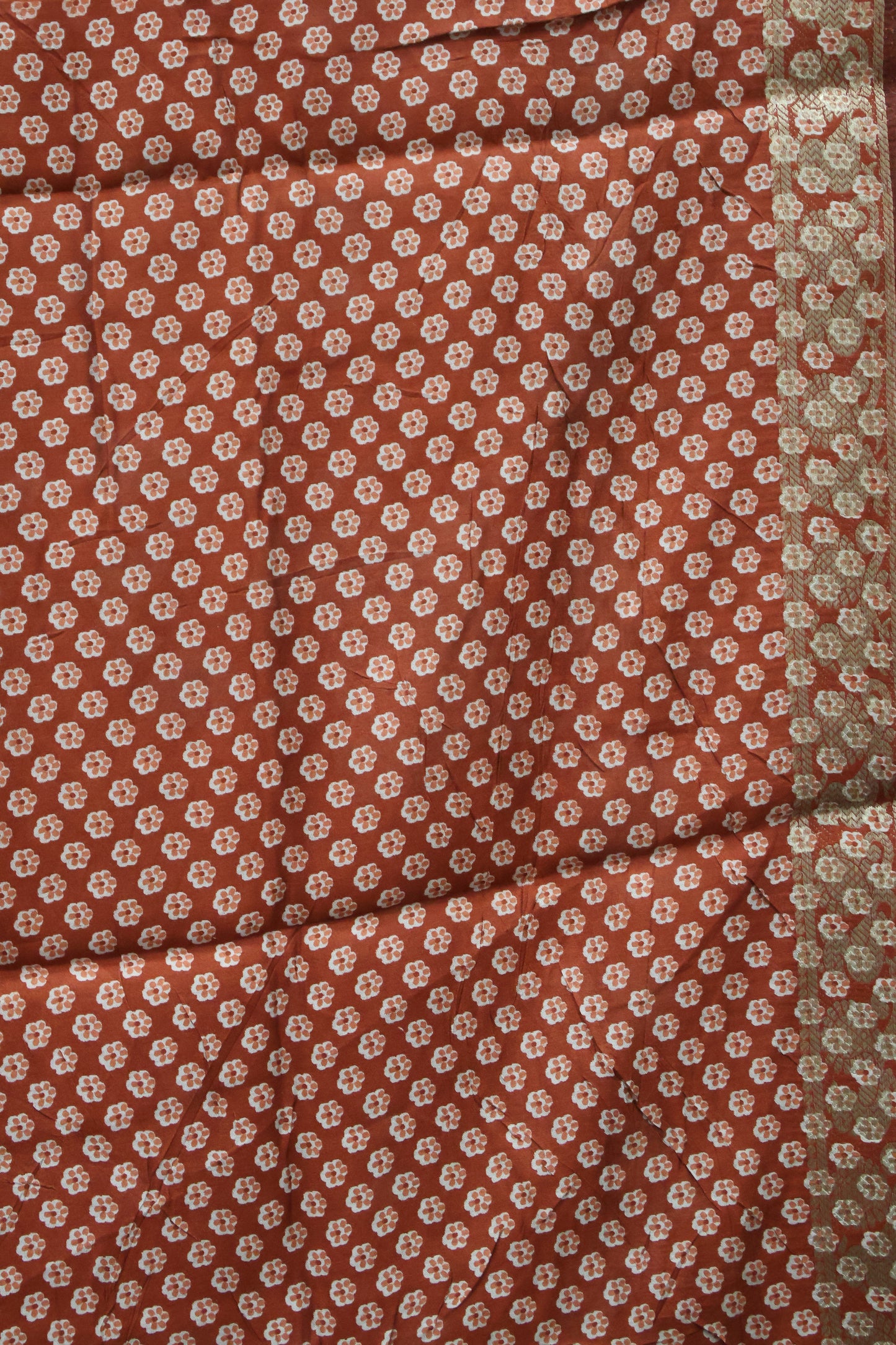 Malai Cotton Saree-Pale Orange Pichwai Print