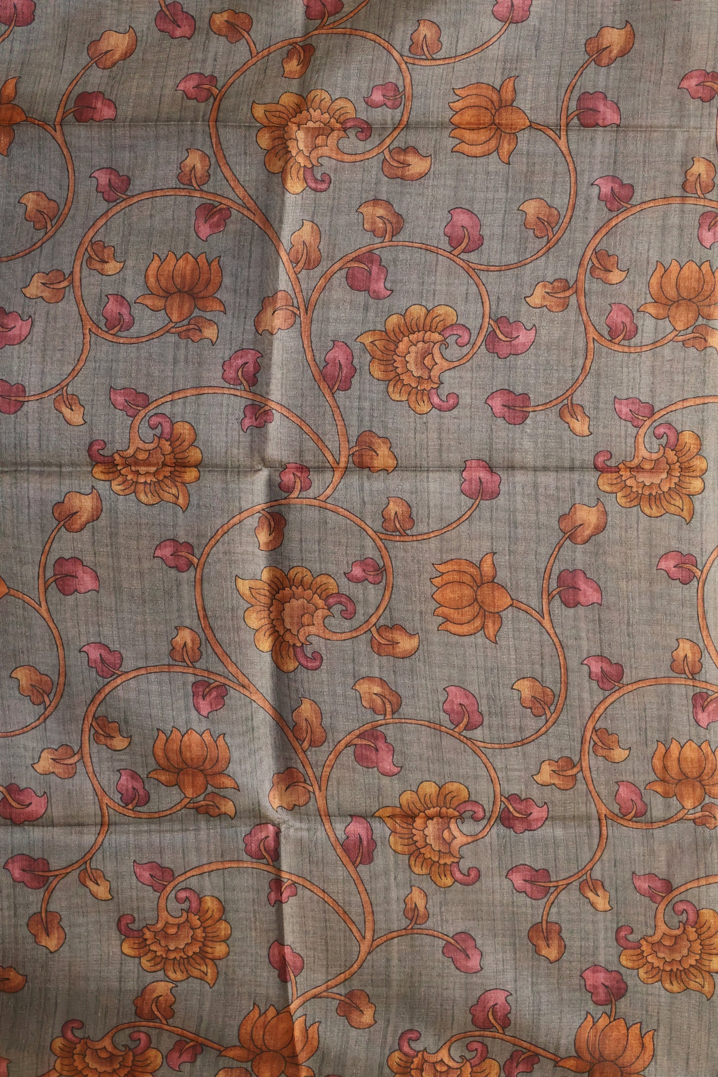 Tussar Saree Zari work- Orange