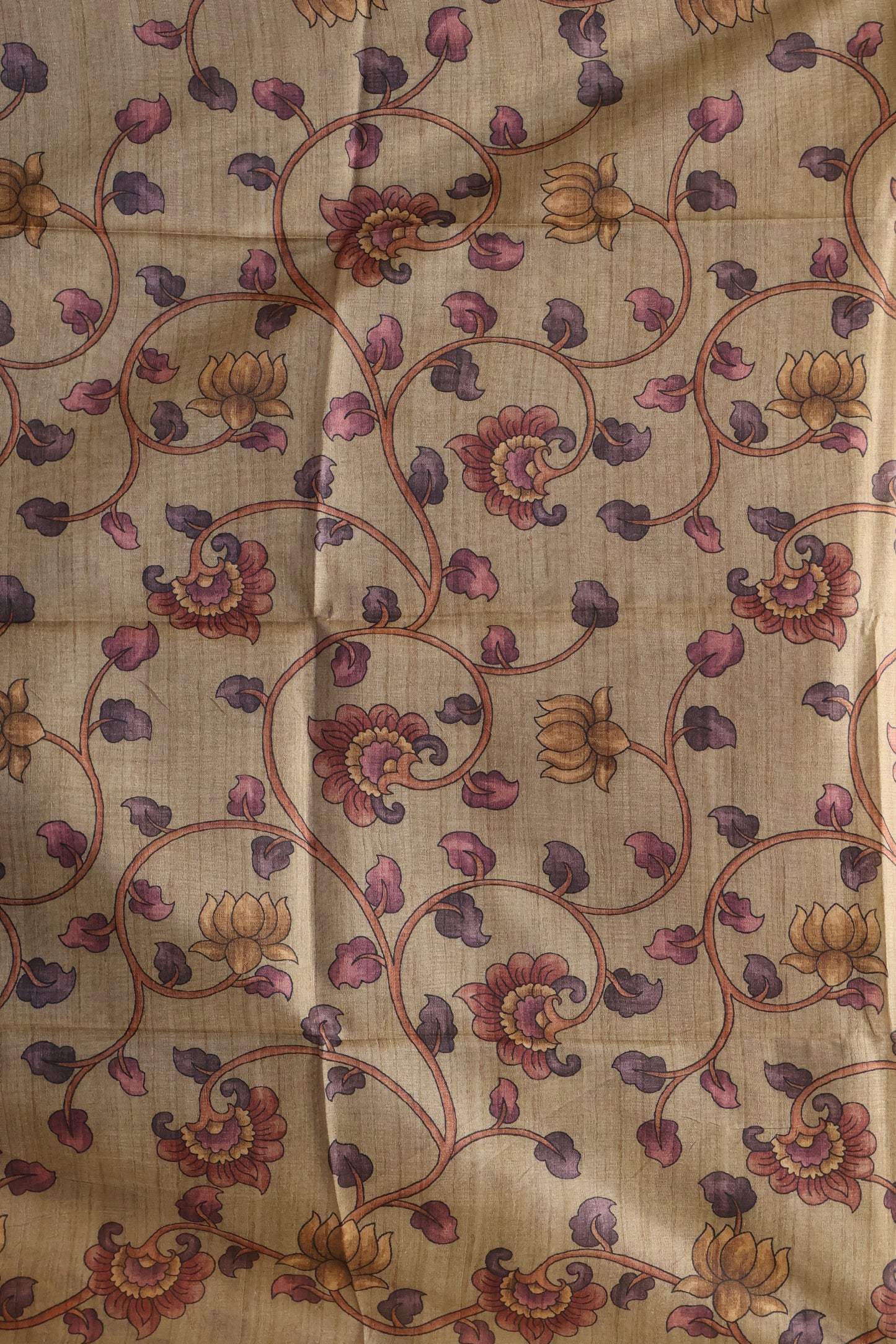 Tussar Saree Zari work- Wine