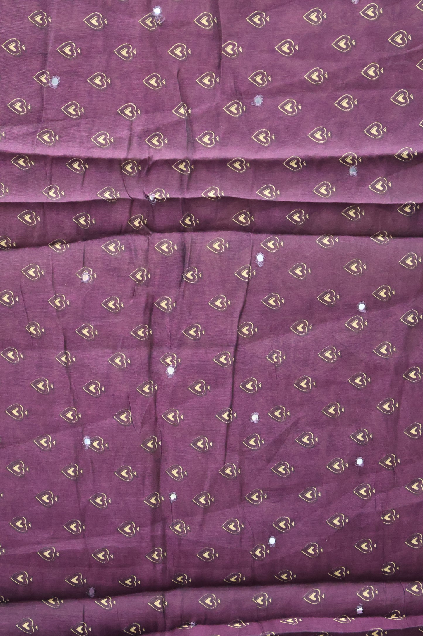 Malai Cotton Saree-Purple Zig Zag Mirror Work