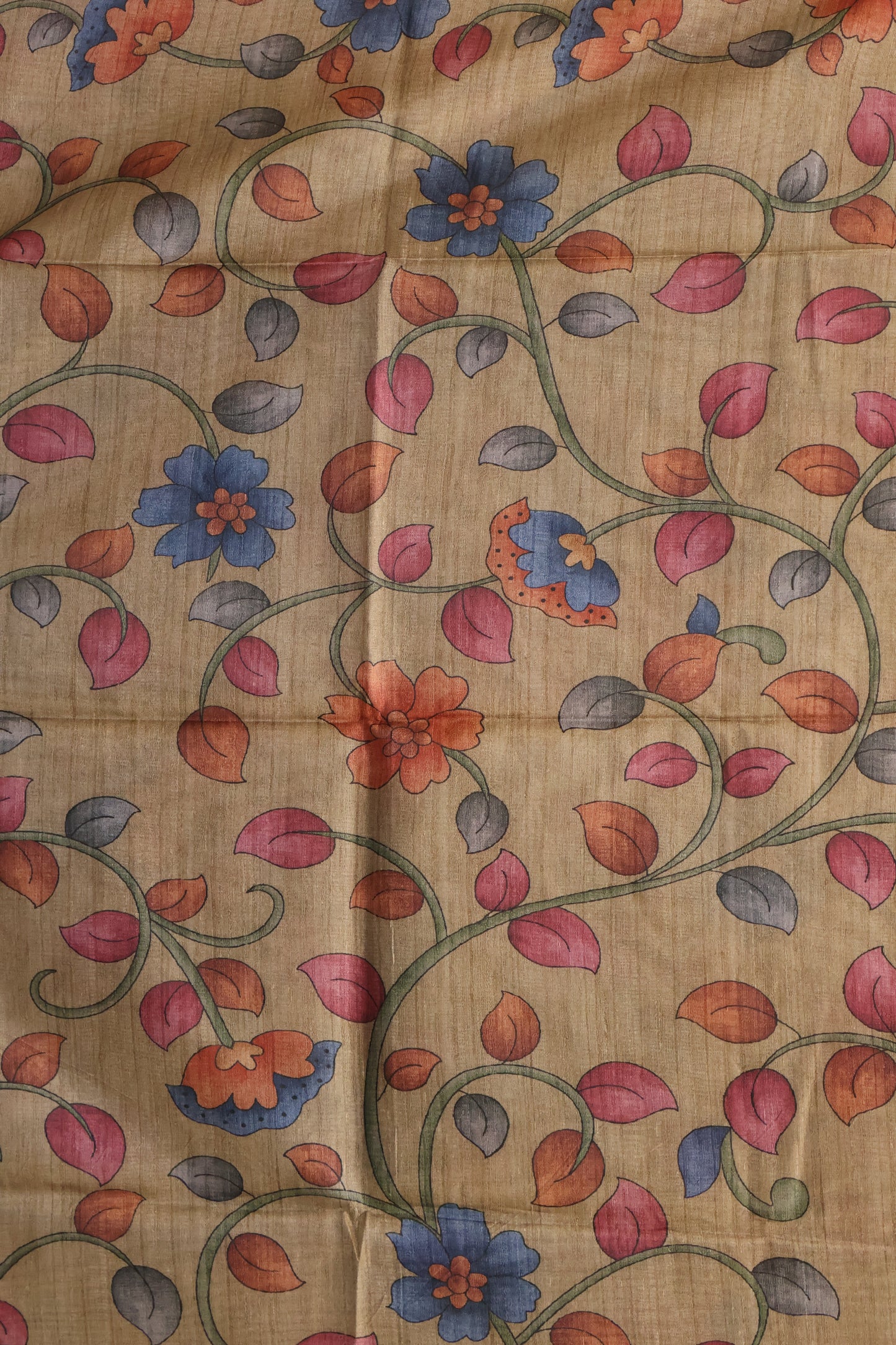 Tussar Saree Zari Peacock Pattern -Blue