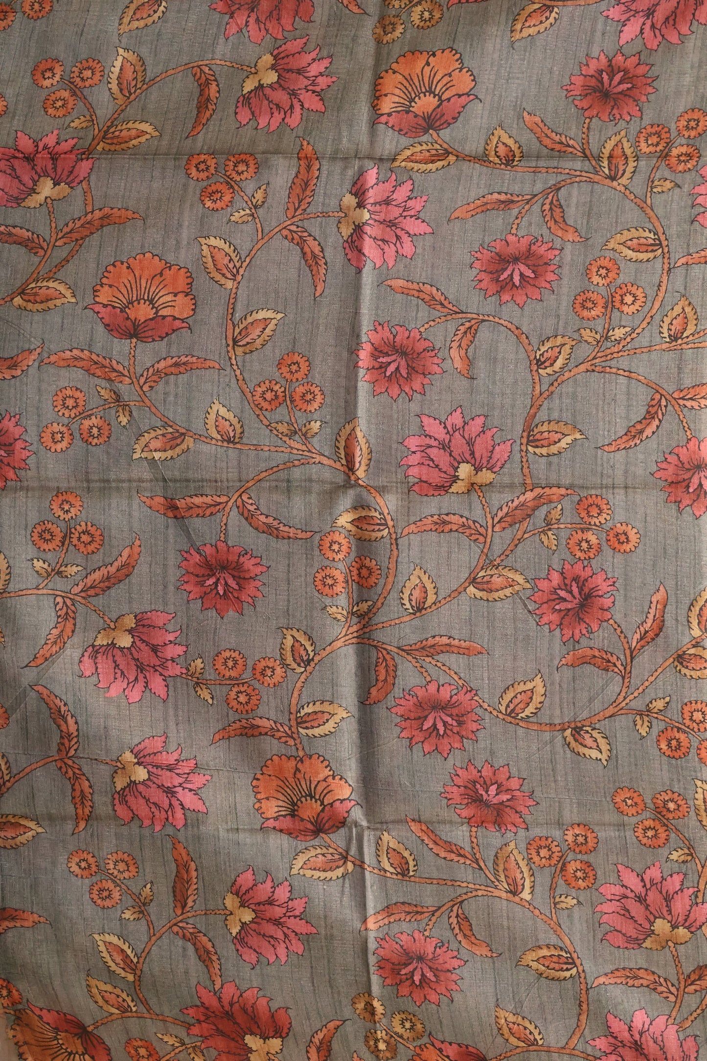 Tussar Saree Zari Manga Pattern - Orange