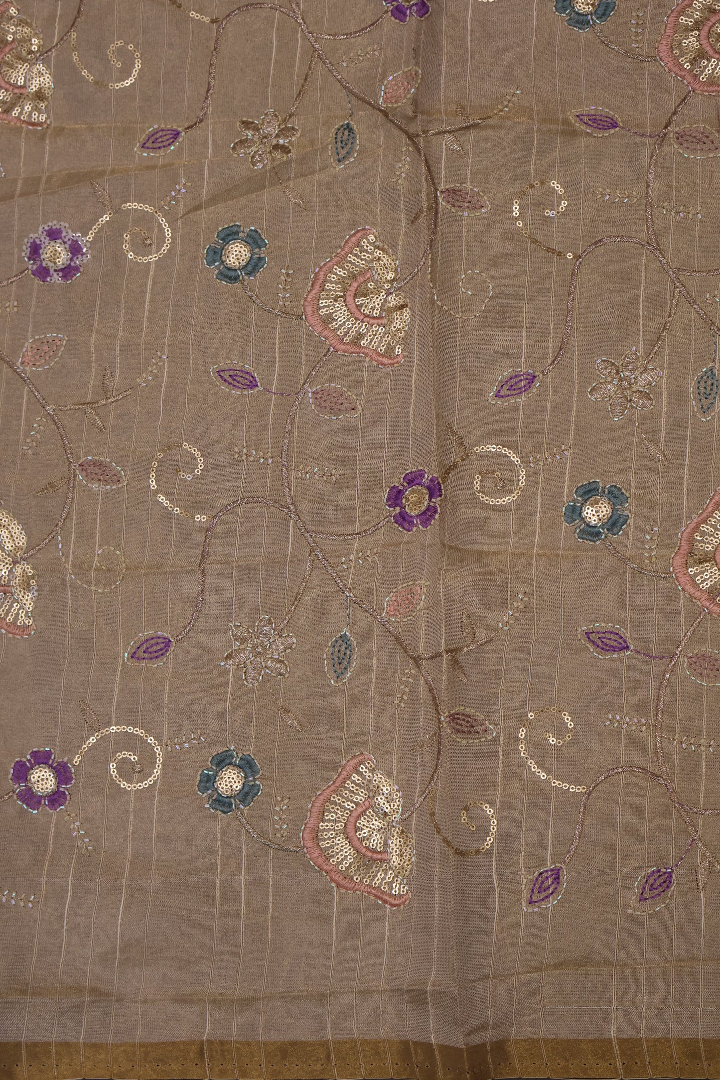 Khadi Cotton Saree -Voilet Plain