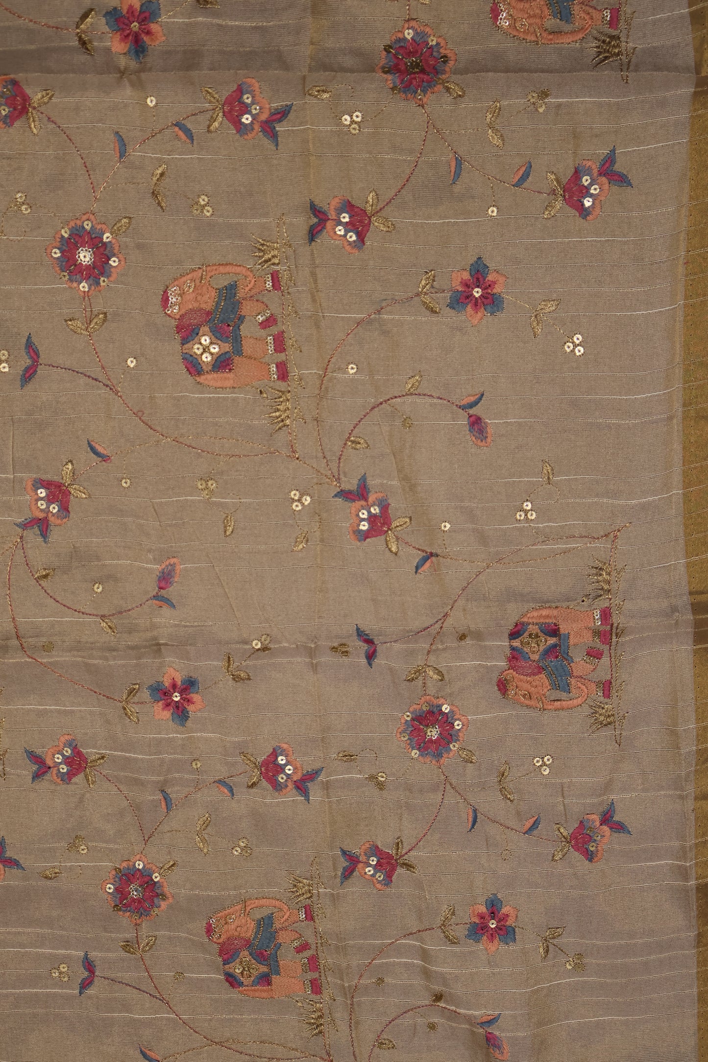 Khadi Cotton Saree -Dark Pink Plain