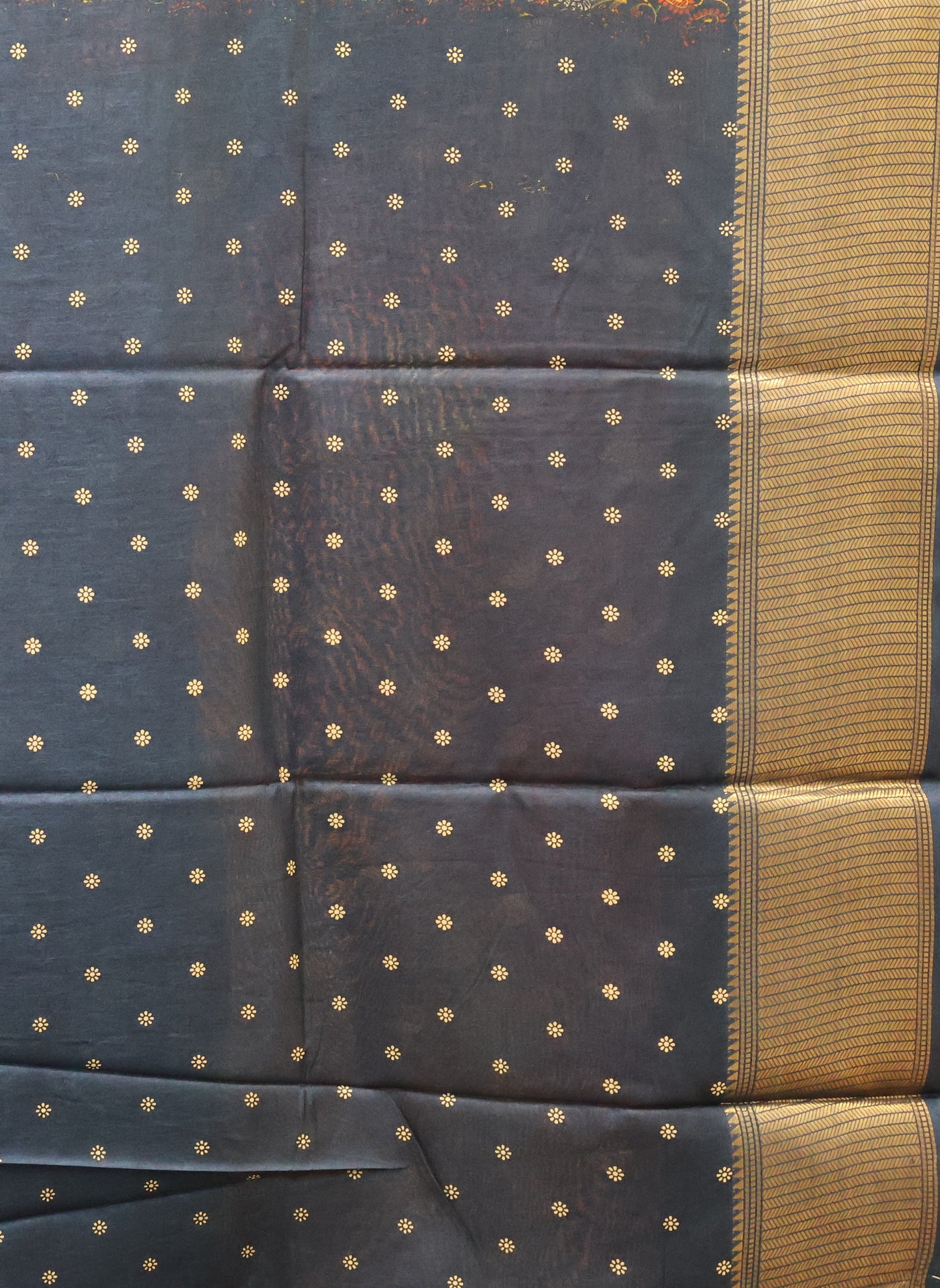 Dola Silk Saree Fusion Motif-Blue