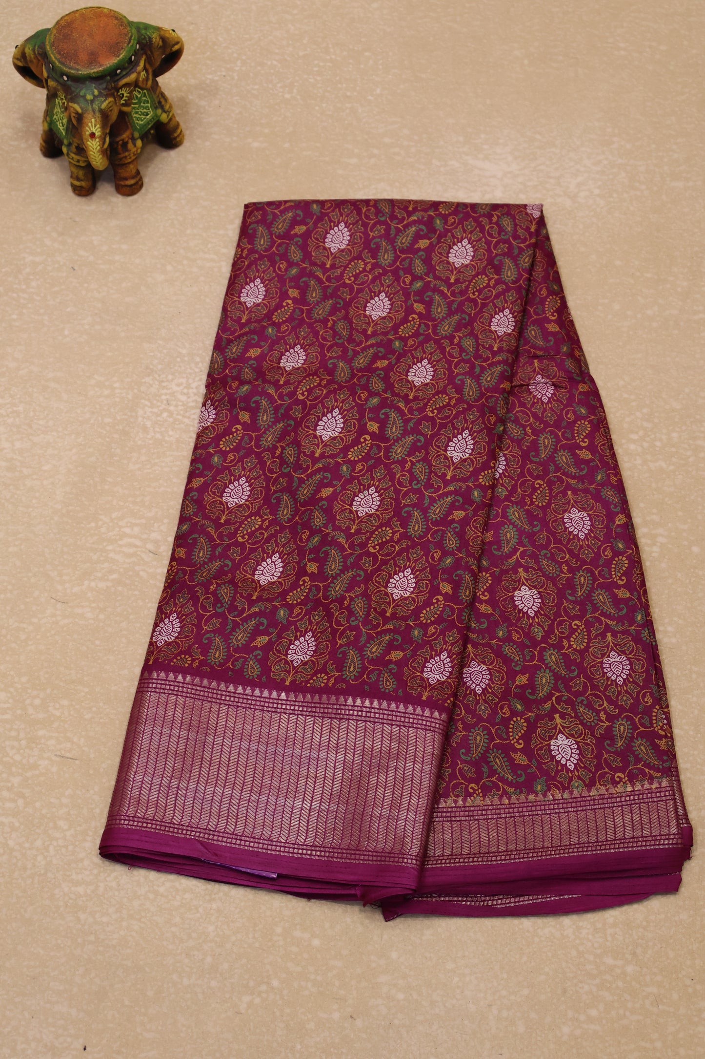 Dola Silk Saree Fusion Motif-Purple