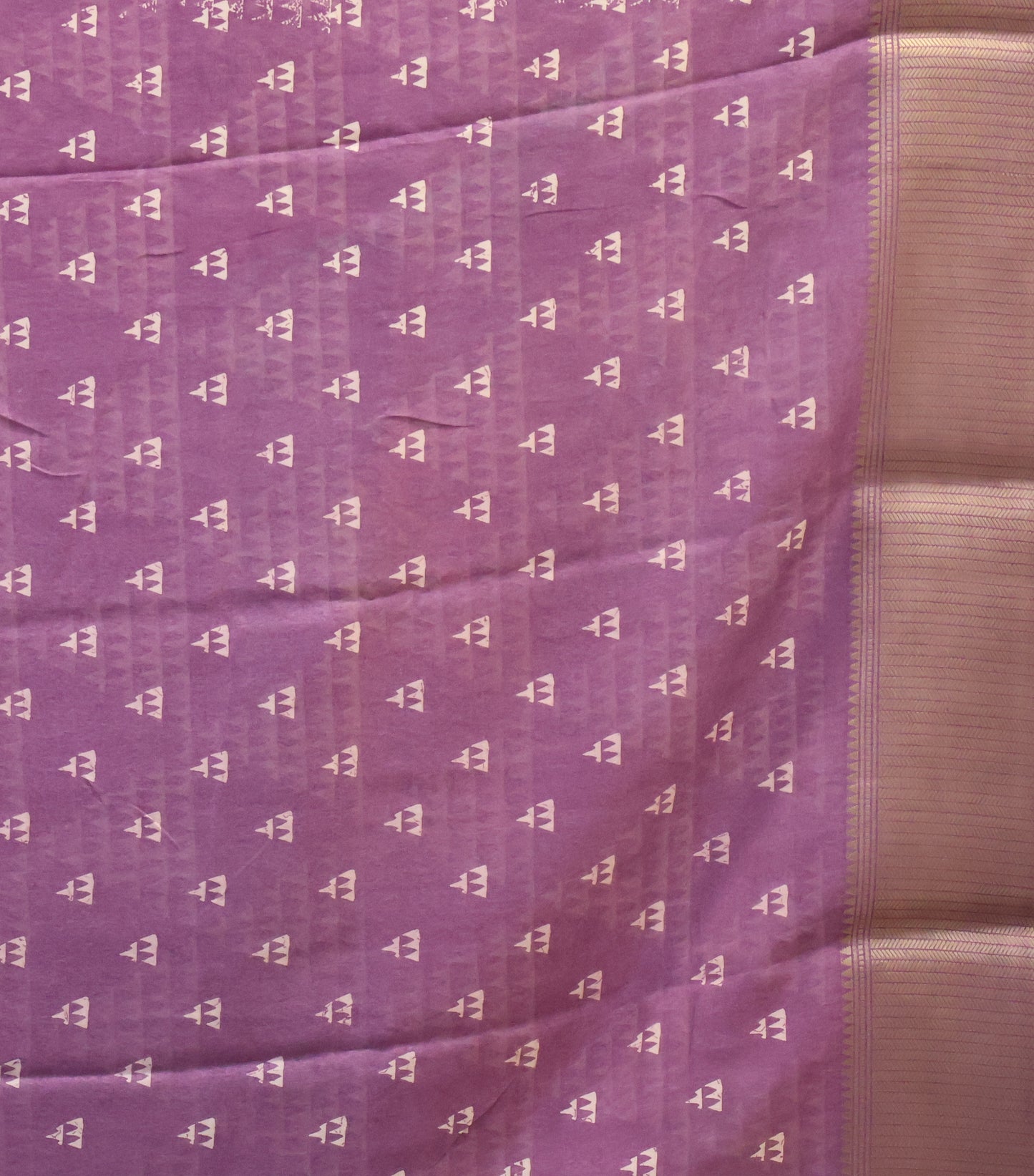 Dola Silk Saree Pyramid Pattern-Purple