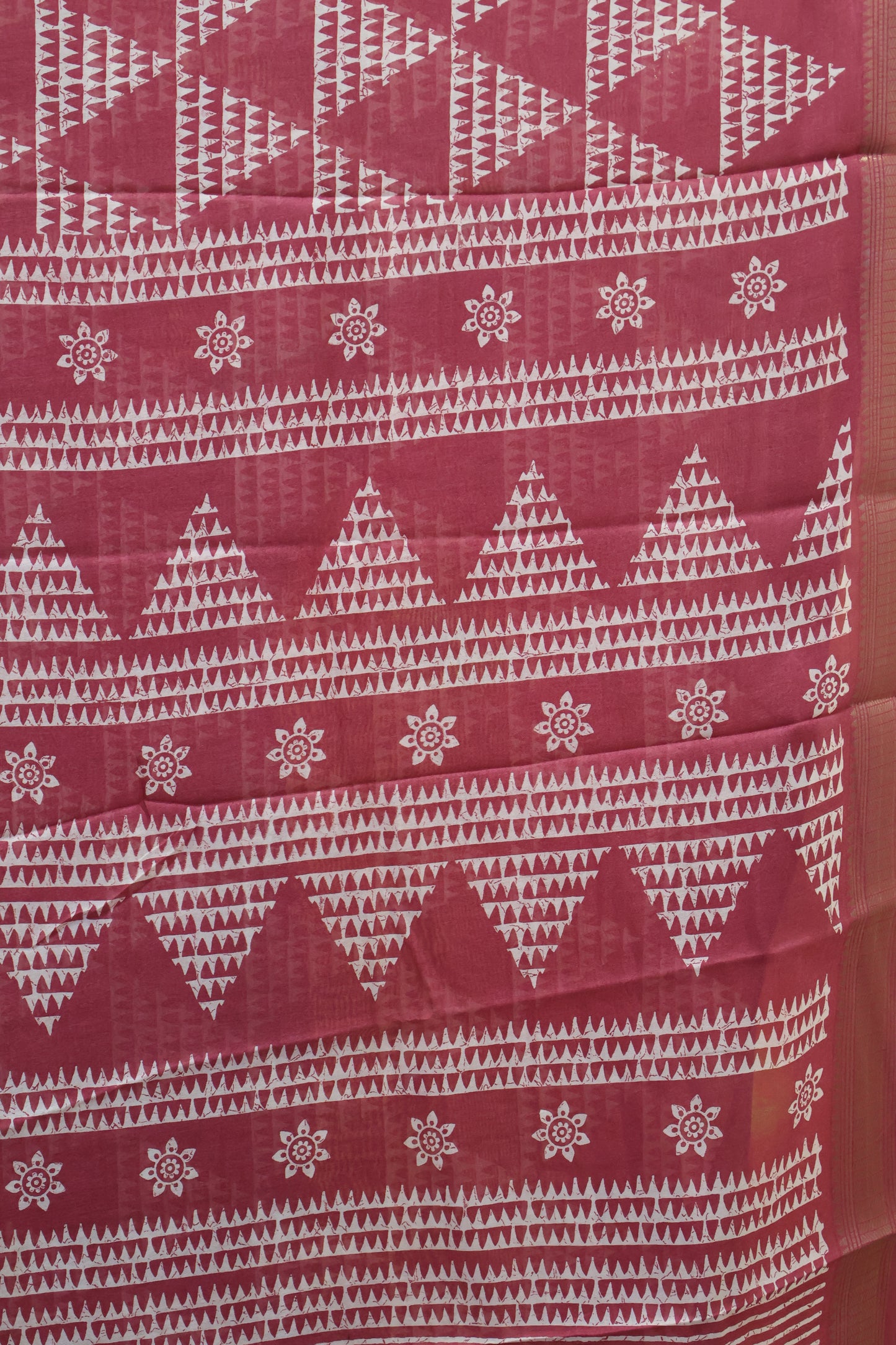 Dola Silk Saree Pyramid Pattern-Pink