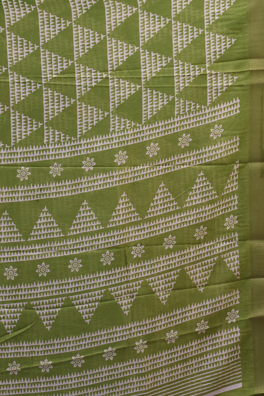 Dola Silk Saree Pyramid Pattern-Green