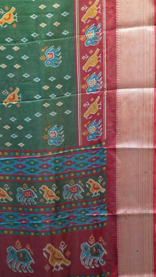 Dola Silk Saree - Bottle green