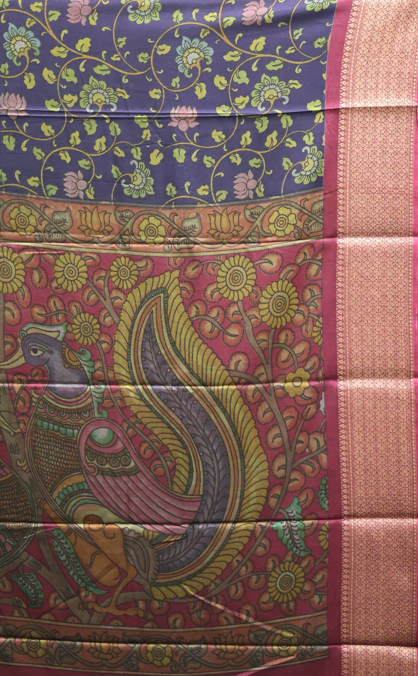 Dola Silk Saree Vine motif-Blue