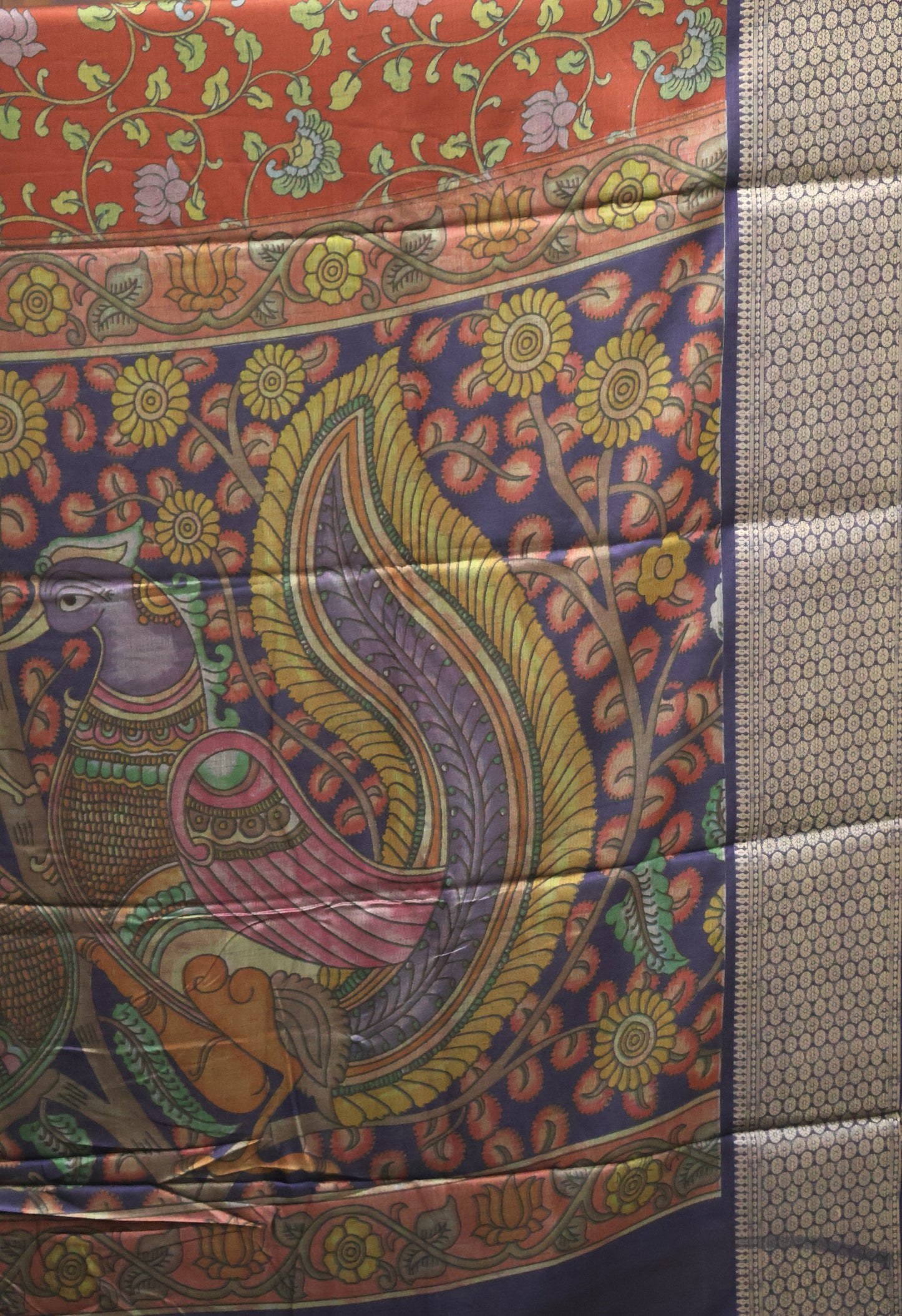 Dola Silk Saree Vine motif-Maroon